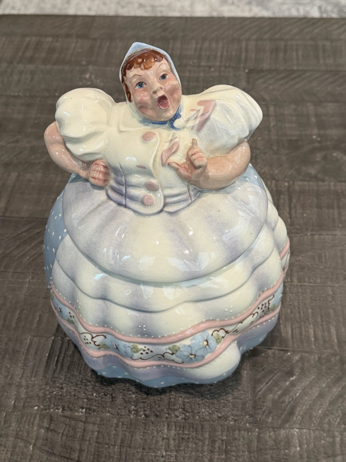 Rare 1940s Helen Hutula Tat-L-Tale Cookie Jar Original Ceramic Lady 11”