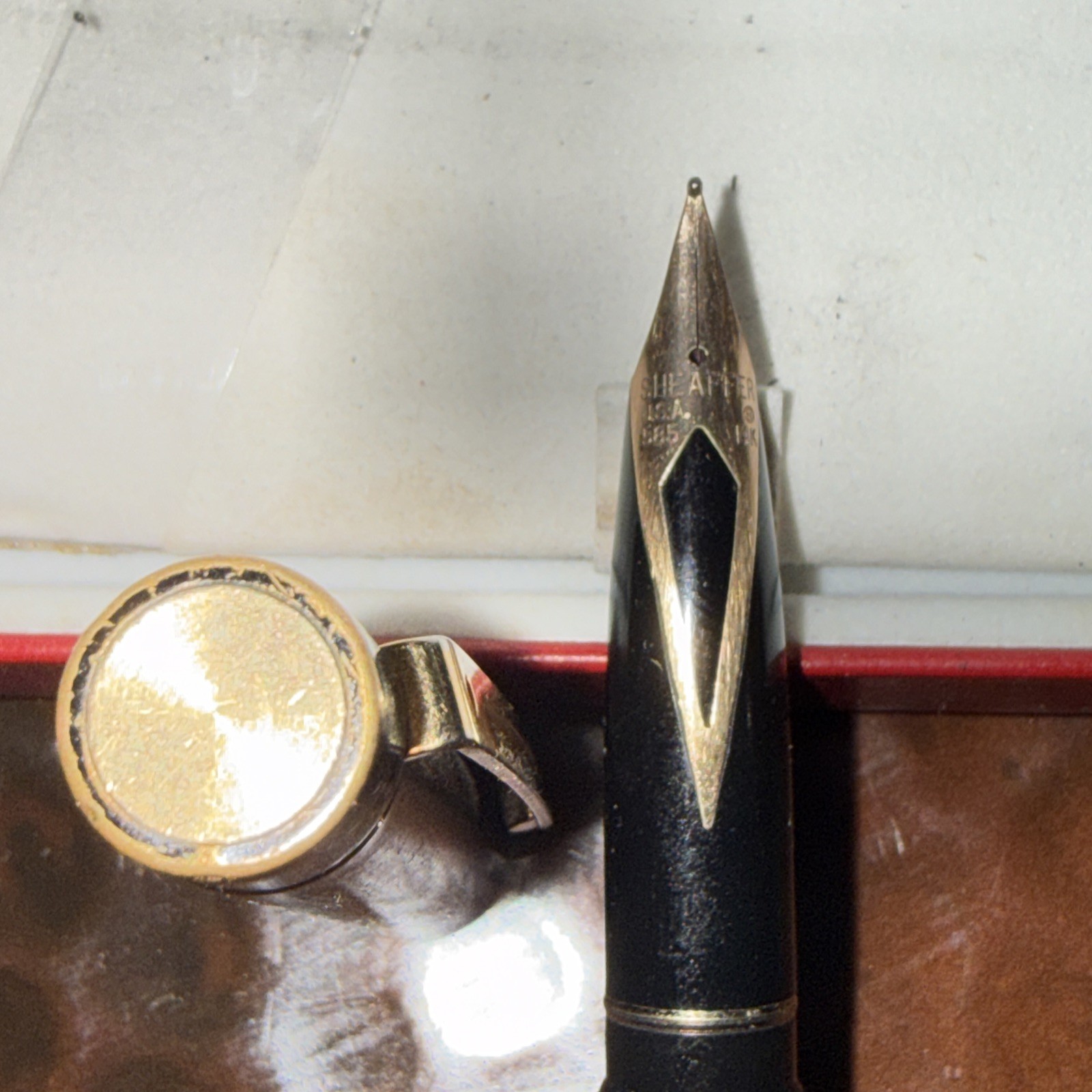Sheaffer Prelude Black Matte Fountain Pen Gold Trim 14k GOLD Nib 