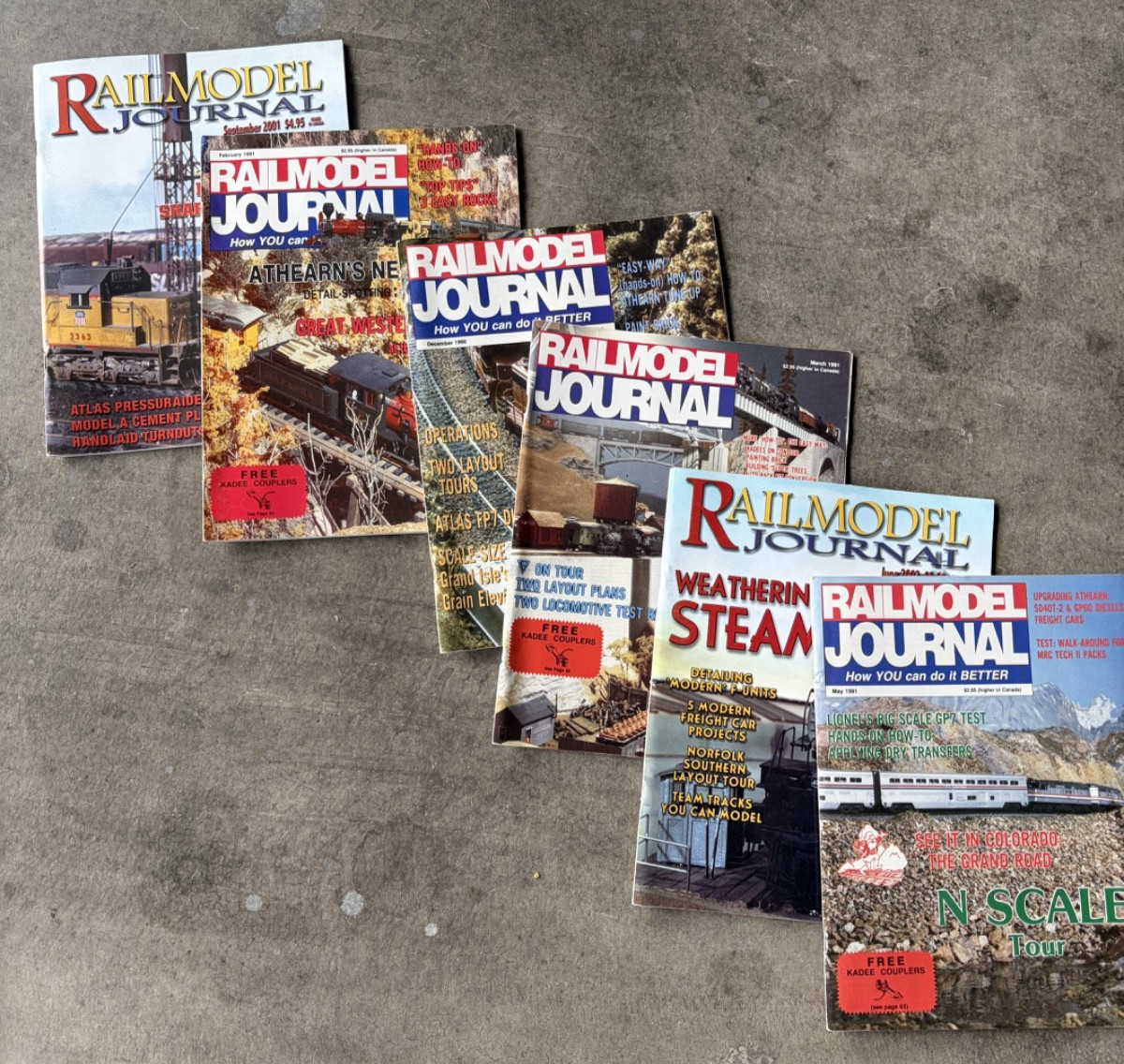 6 Issues 1990, 1991, 2001 a d 2002 Railmodel Journal