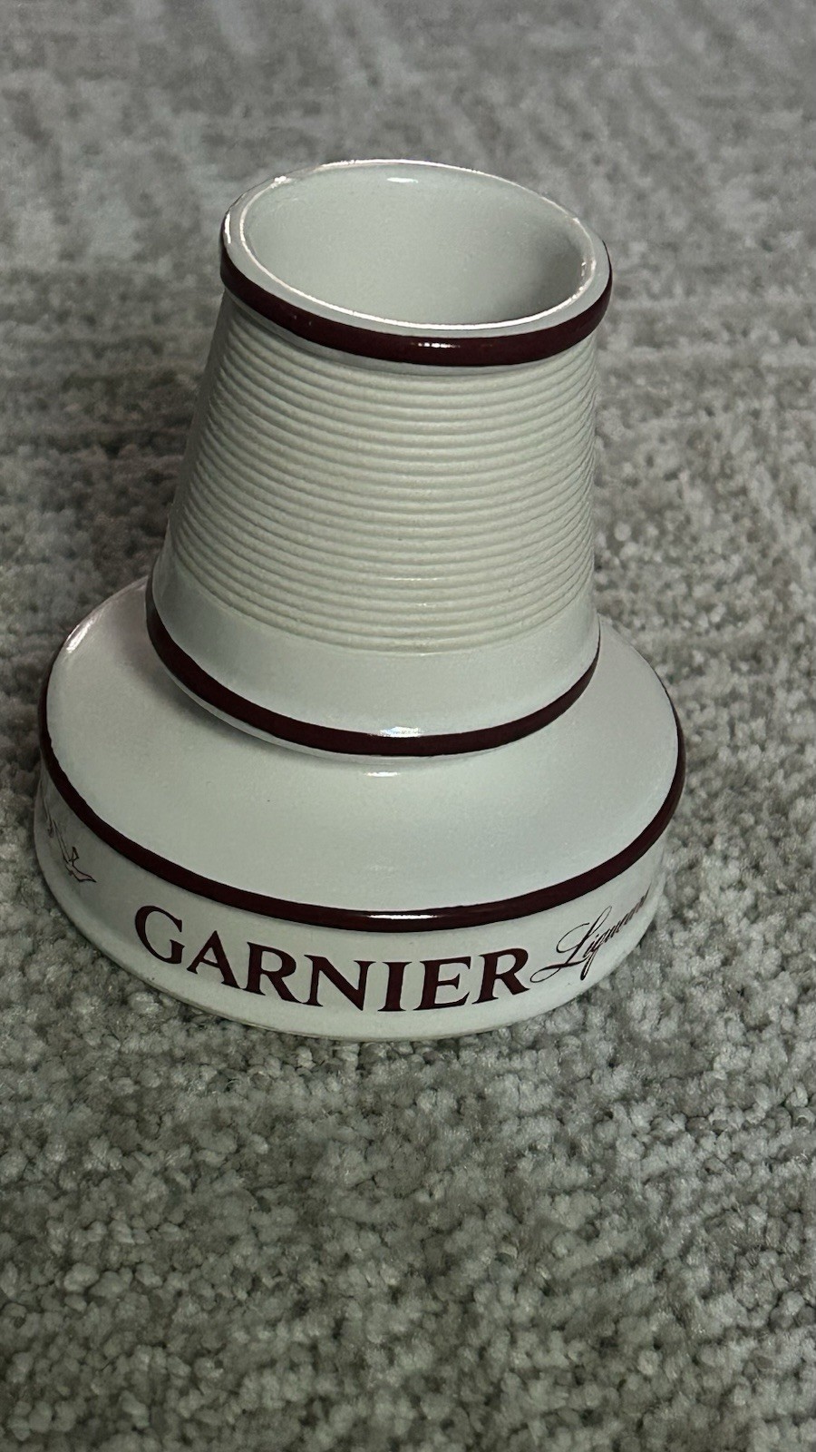 Vintage French Porcelain Match Striker Labeled Garnier 