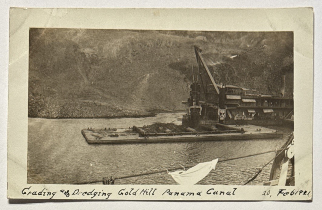 Grading & Dredging Gold Hill Panama Canal 1921 RPPC Postcard