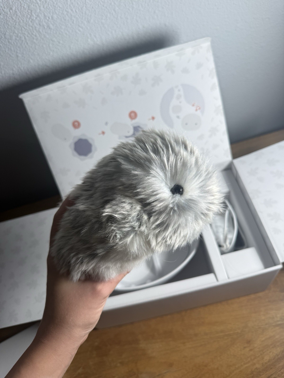 NEW Moflin AI Pet Robot Silver Open Box with Charging Bed Dock and Charger