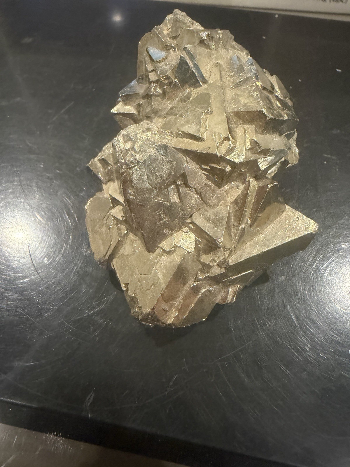 Awesome Large Natural Pyrite Crystal Cluster Peru 7.5 Ounce 214 Grams NICE