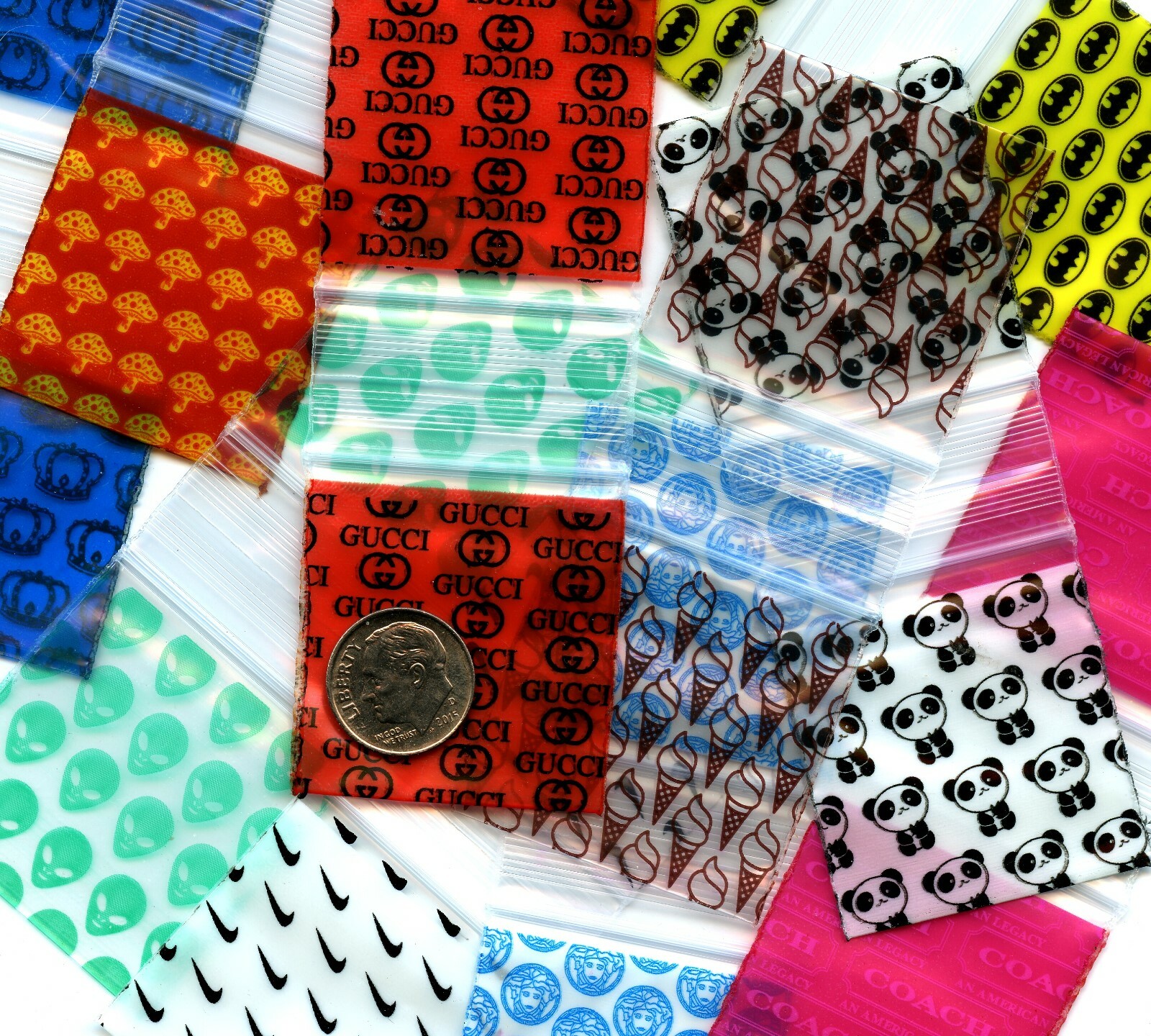 Mixed Designs 200 Apple baggies 1.5 x 1.5