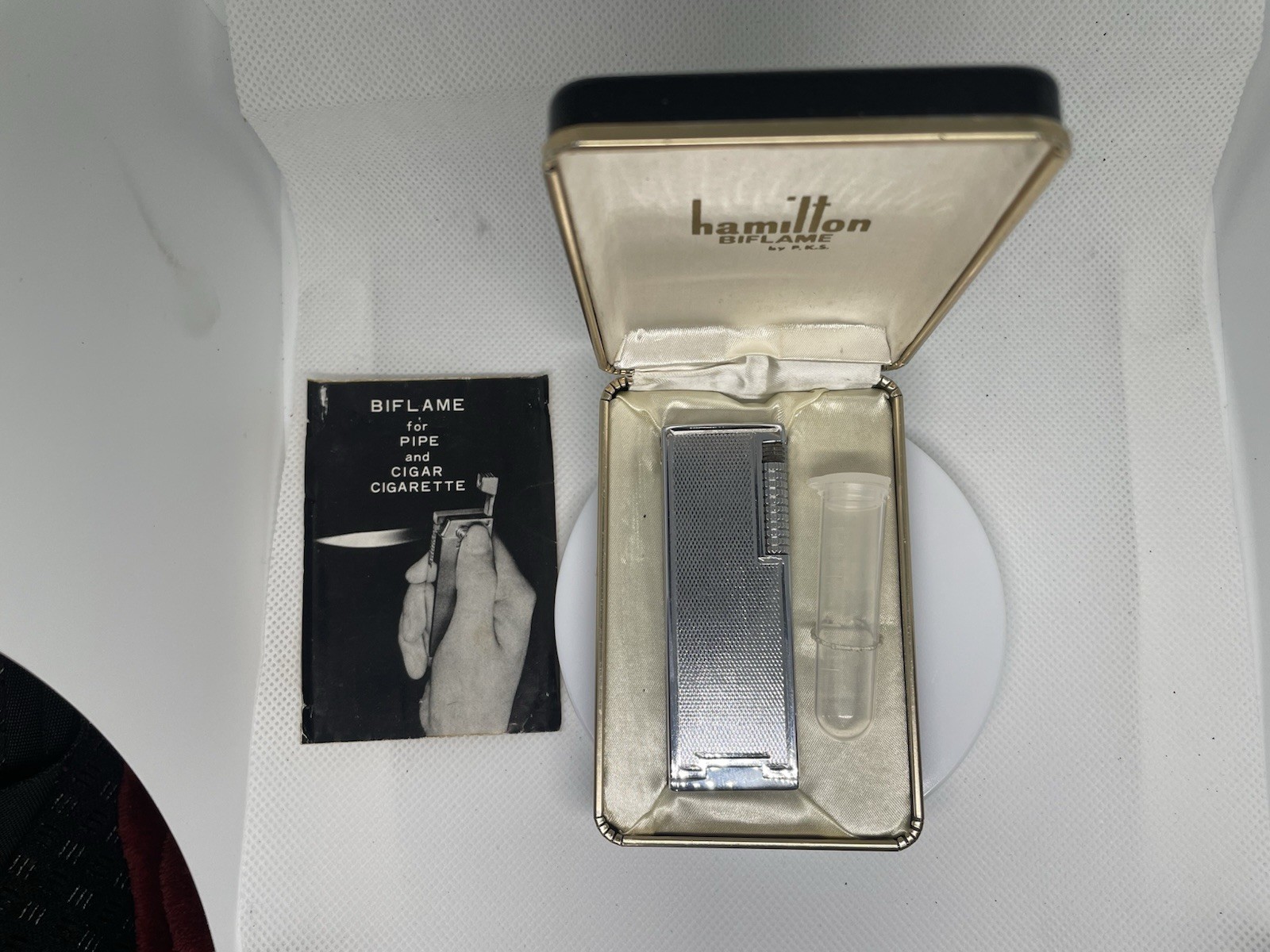Rare Working Hamilton Biflame Lighter Serviced Made In Japan 1960S Rare
