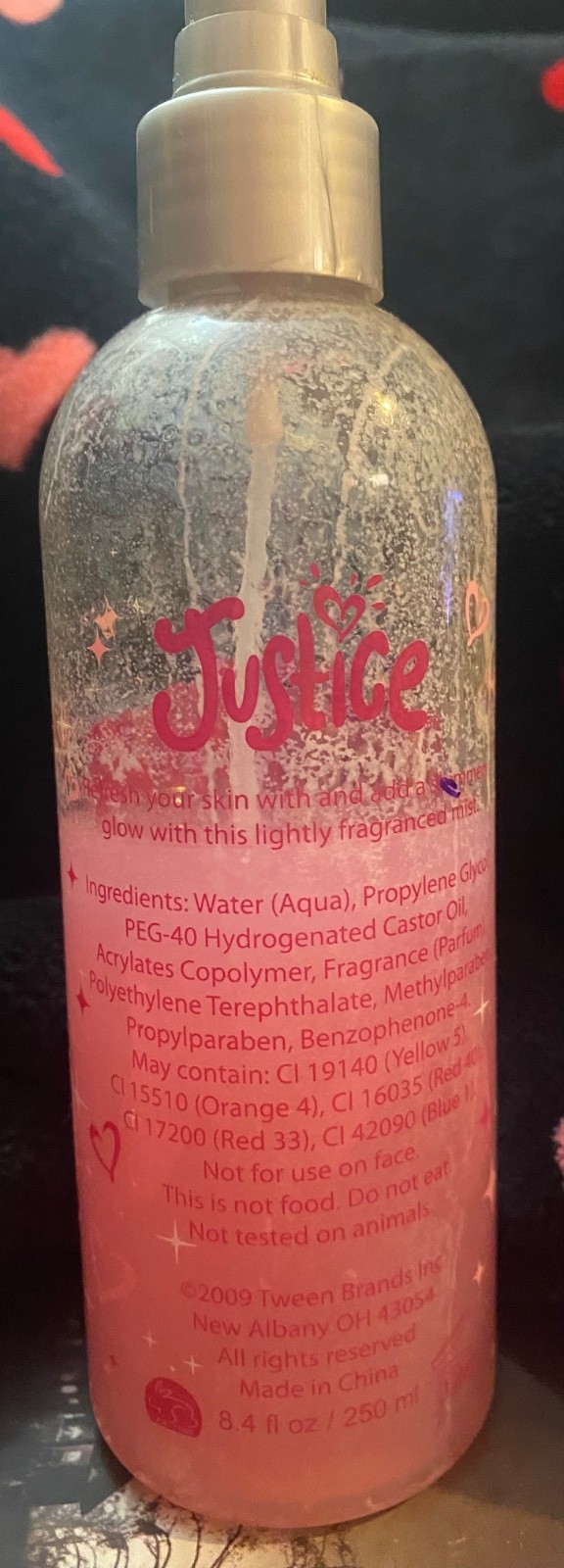 RARE Justice Just Shine DC Shimmer Body Mist Y2K Strawberry&Cream H2F 50% Full