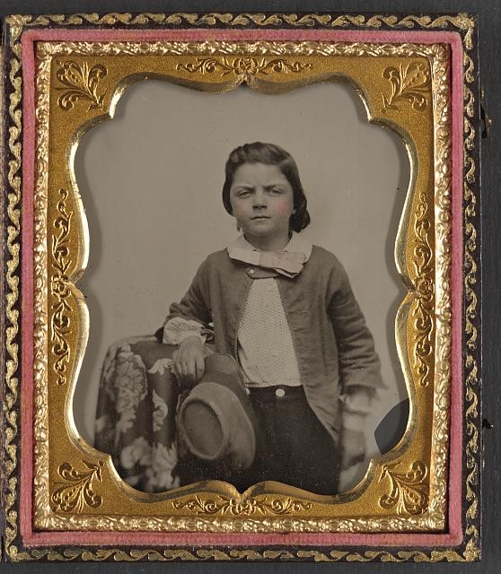 Photo:Unidentified Boy Confederate Kepi 1860s Portrait Photo