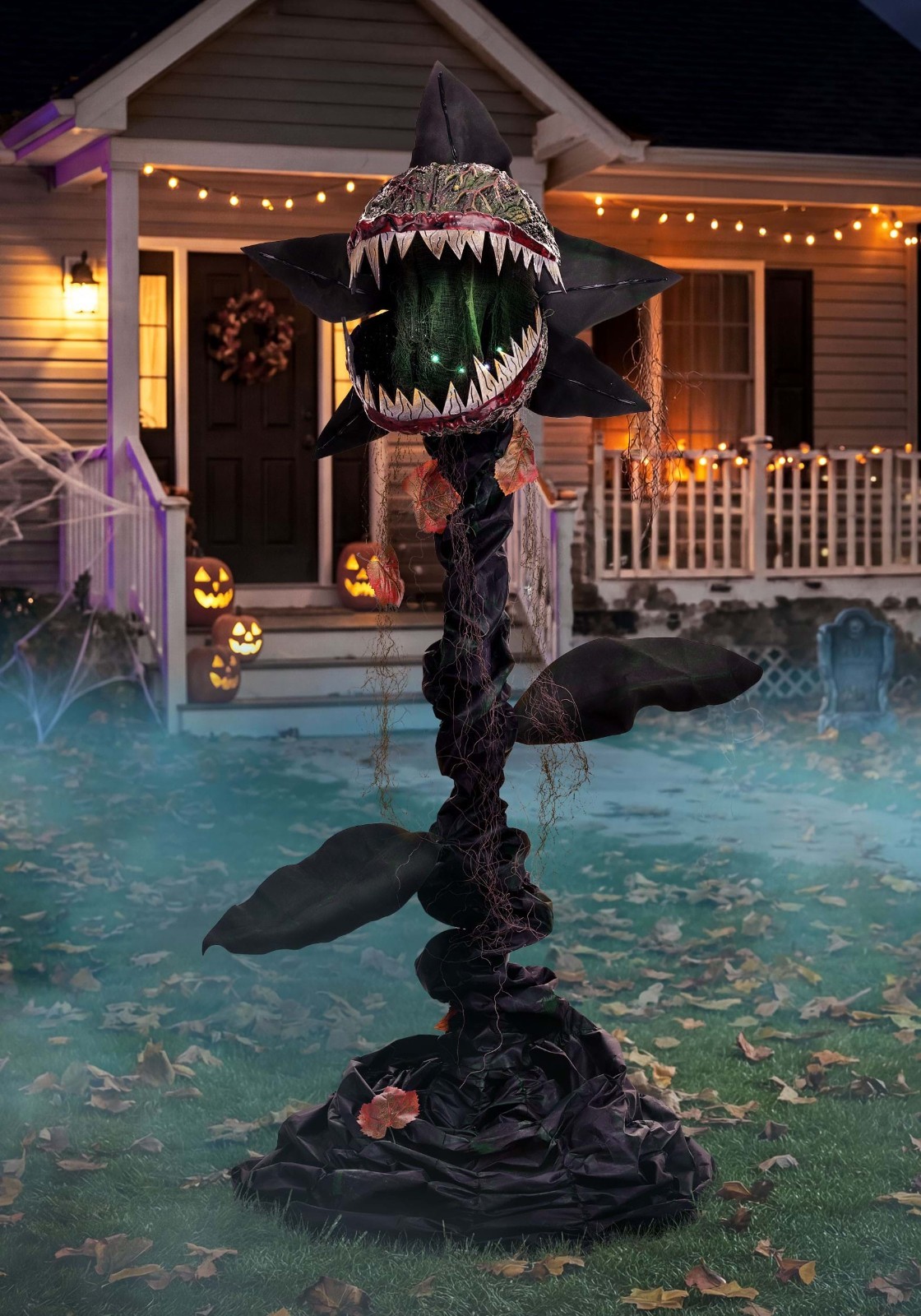 5 FT ANIMATED MAN EATING CARNIVOROUS PLANT ANIMATRONIC HALLOWEEN PROP