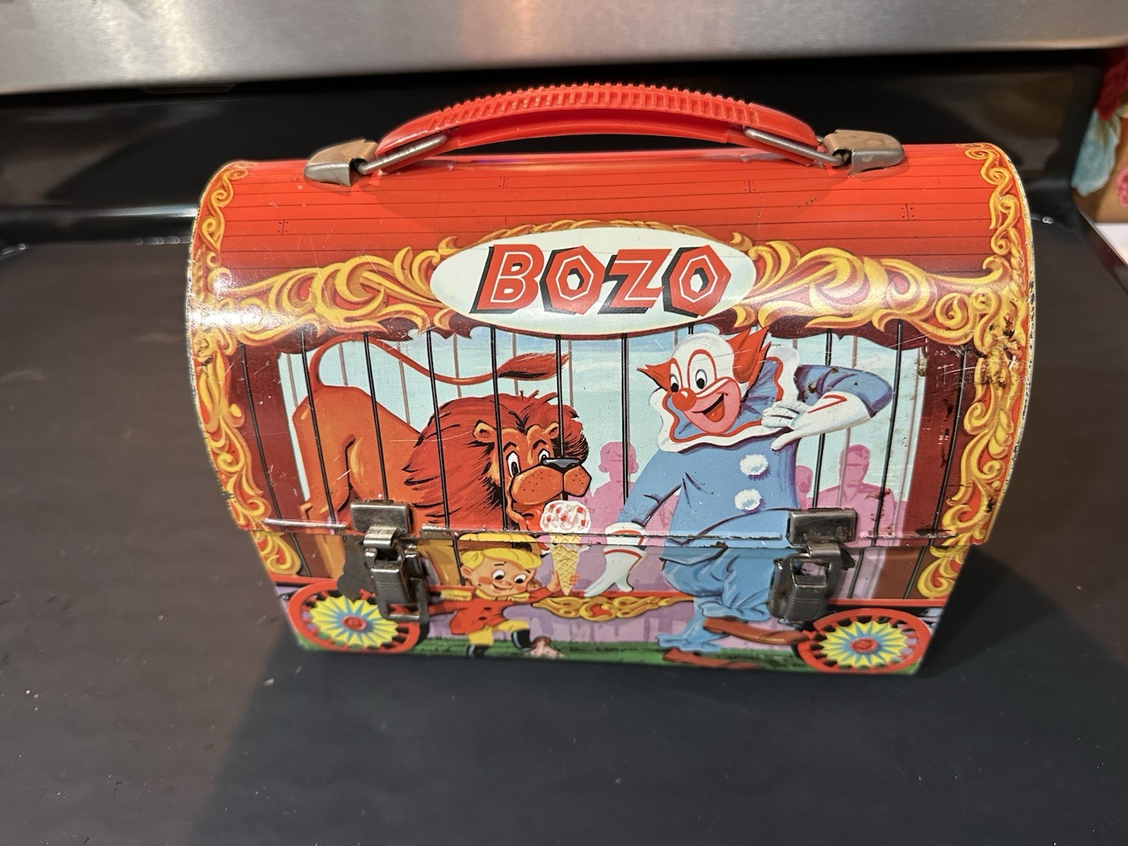 VTG 1963 Bozo The Clown Circus Metal Dome Lunchbox By Aladdin No Thermos READ