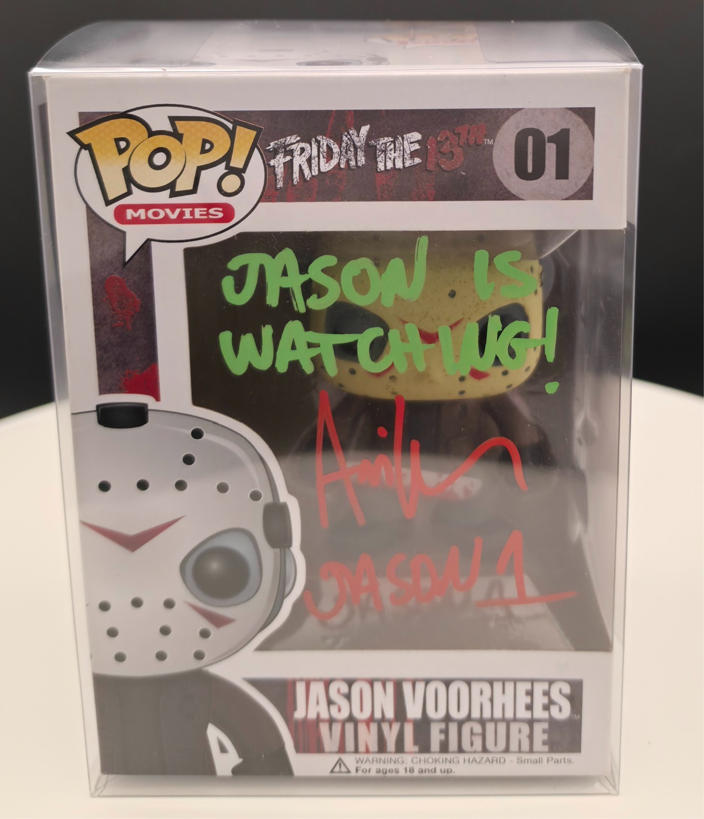 Funko Pop Jason Voorhees #01 Ari Lehman Signed & Quoted Beckett 2016 Protector