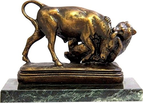 Bey Berk Eternal Struggle Bull Bear Bronzed Sculpture Green Marble Base