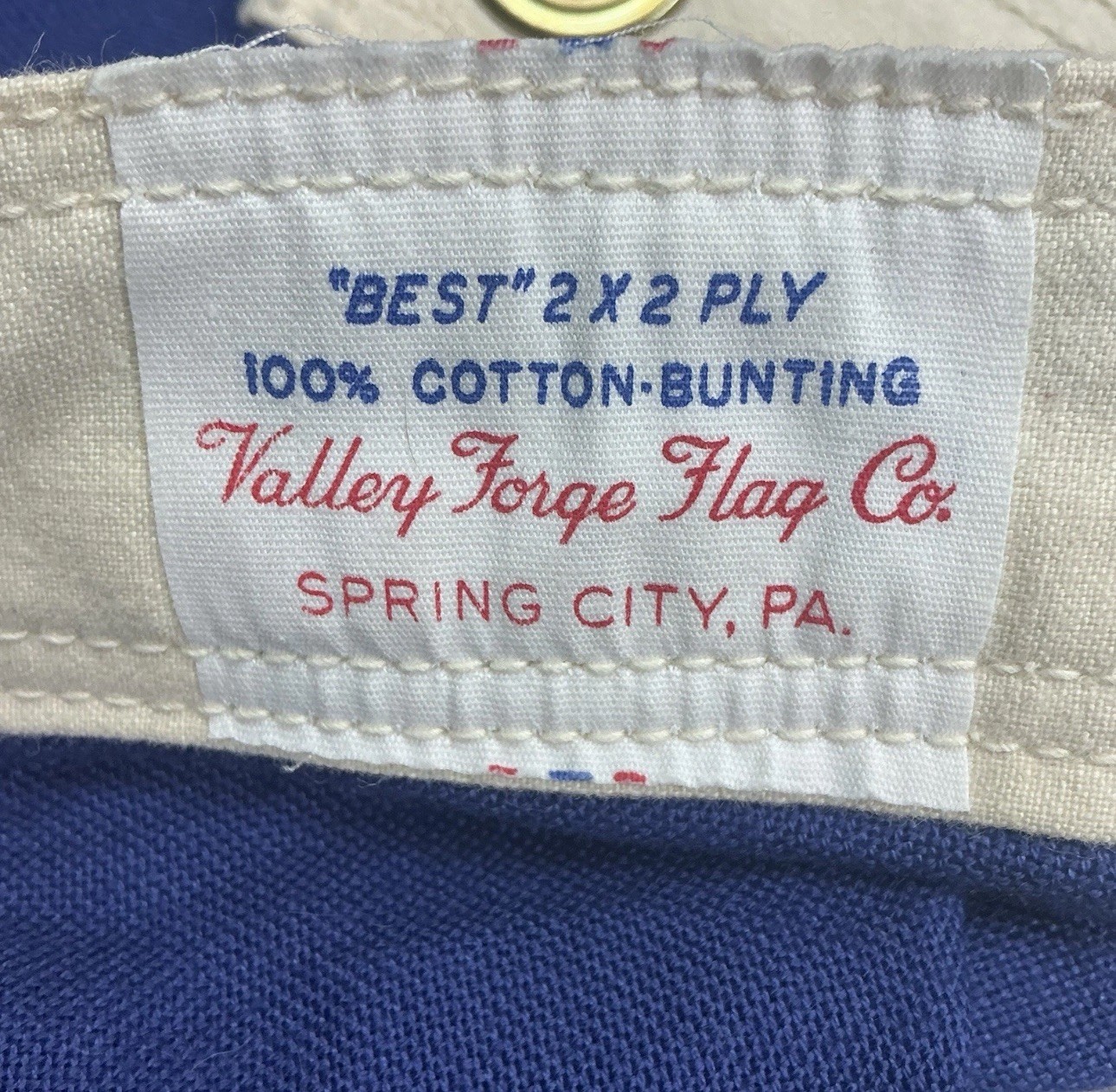 Vintage 1960s Valley Forge Flag Co. 50 star American flag 100% cotton 56x109 USA