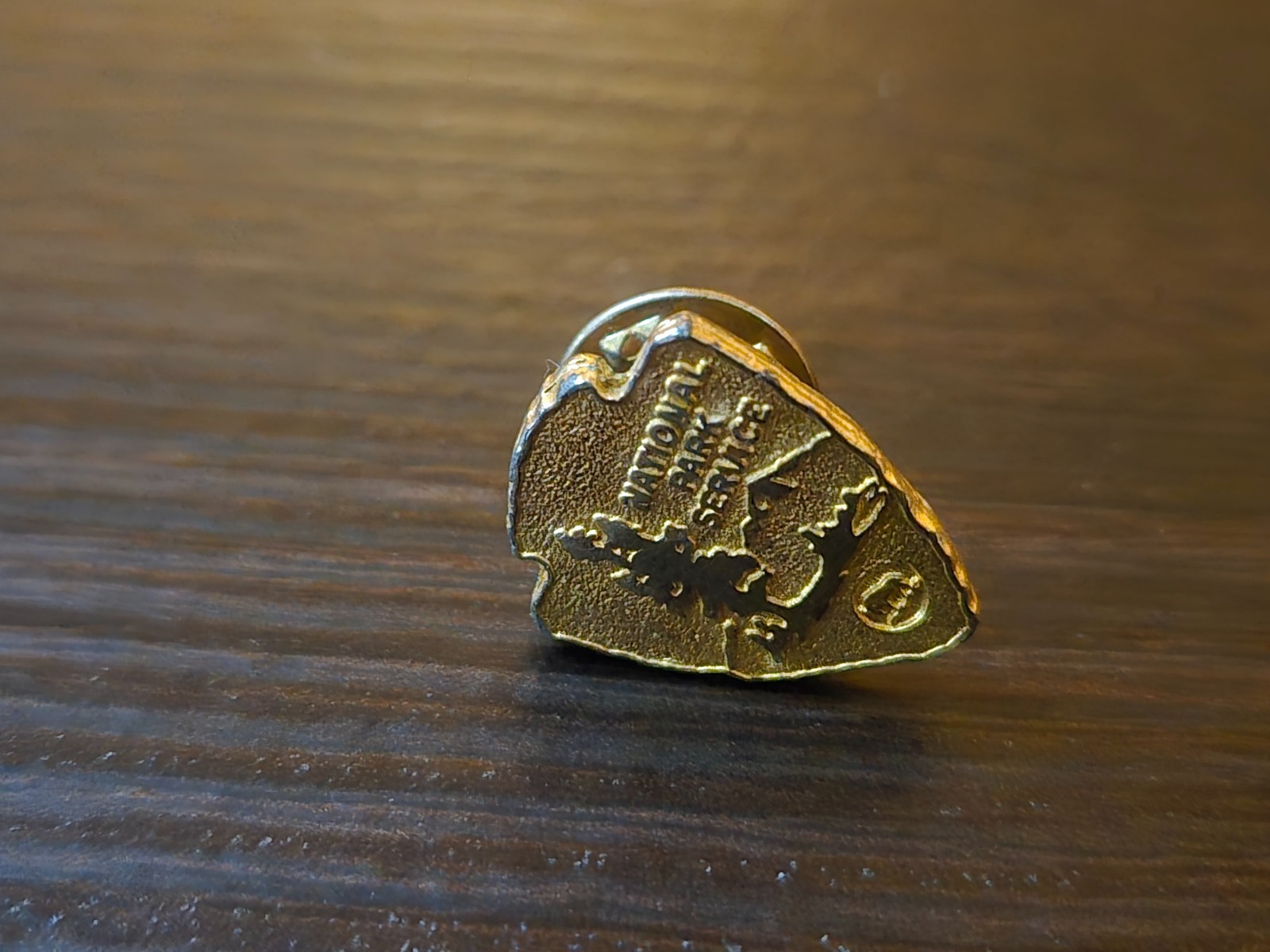 Vintage National Park Service NPS Arrowhead Logo Lapel Pin Gold Tone