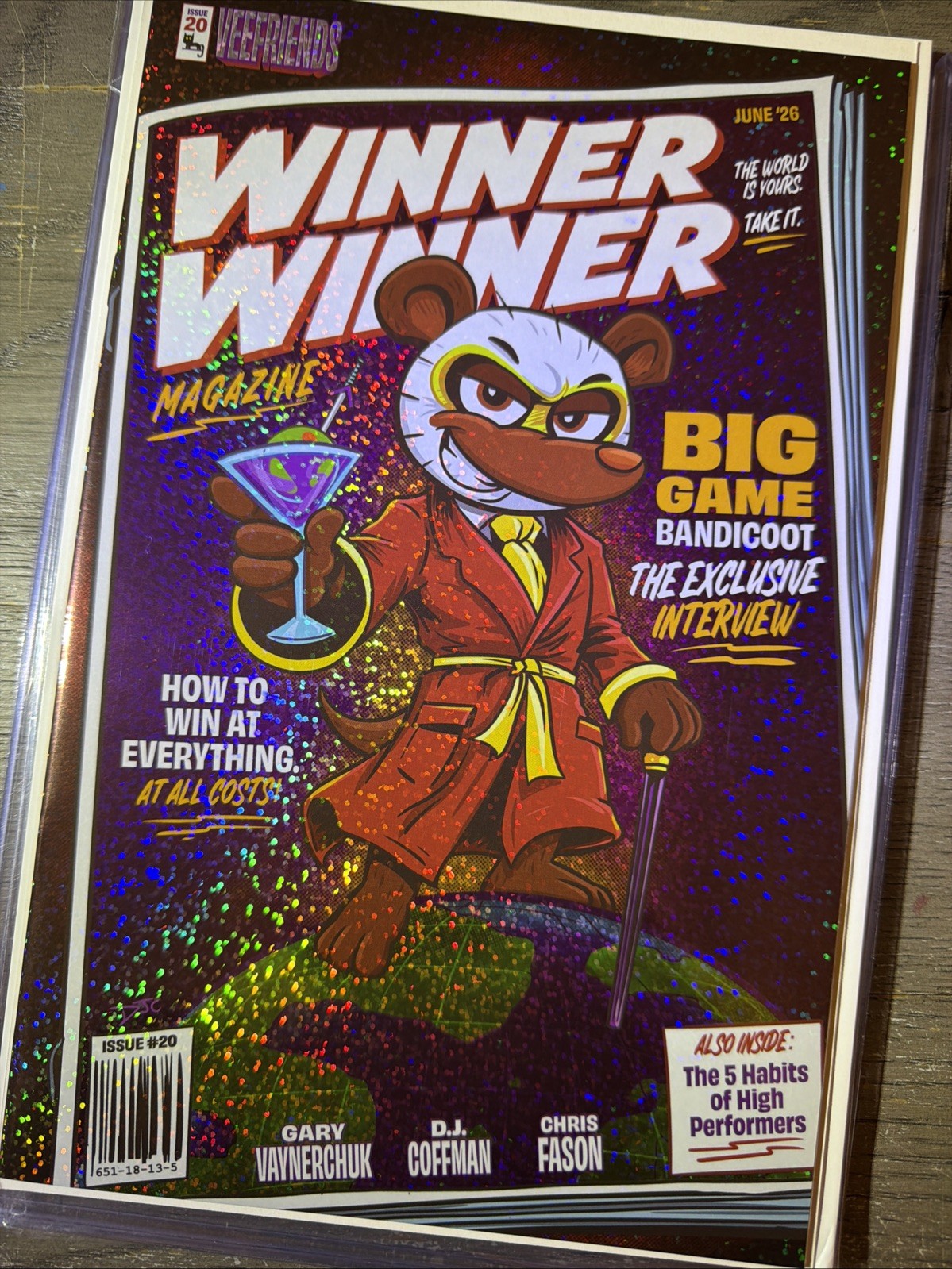 🔥 VeeFriends Comic Issue #20 Big Game Bandicoot Shimmer Foil /299 Rare