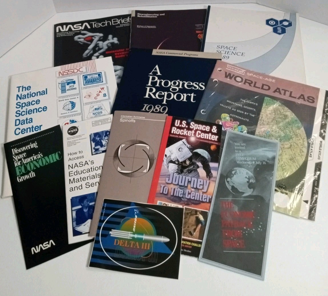 Vintage NASA Ephemera Lot 1980s Space Science Tech Briefs Delta III Sticker