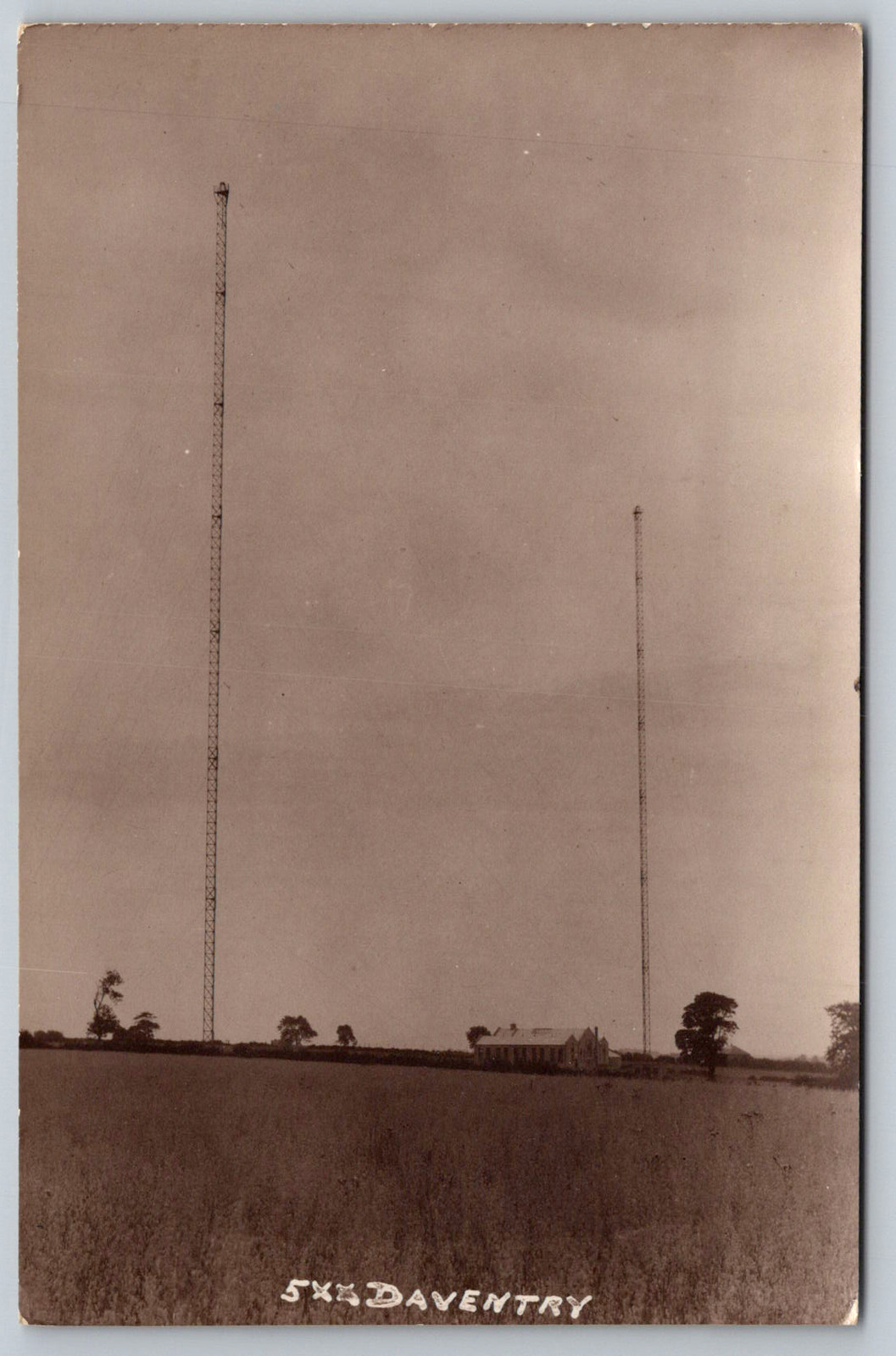 RPPC c1930s BBC Daventry 5XX Transmitting Station Borough Hill Postcard