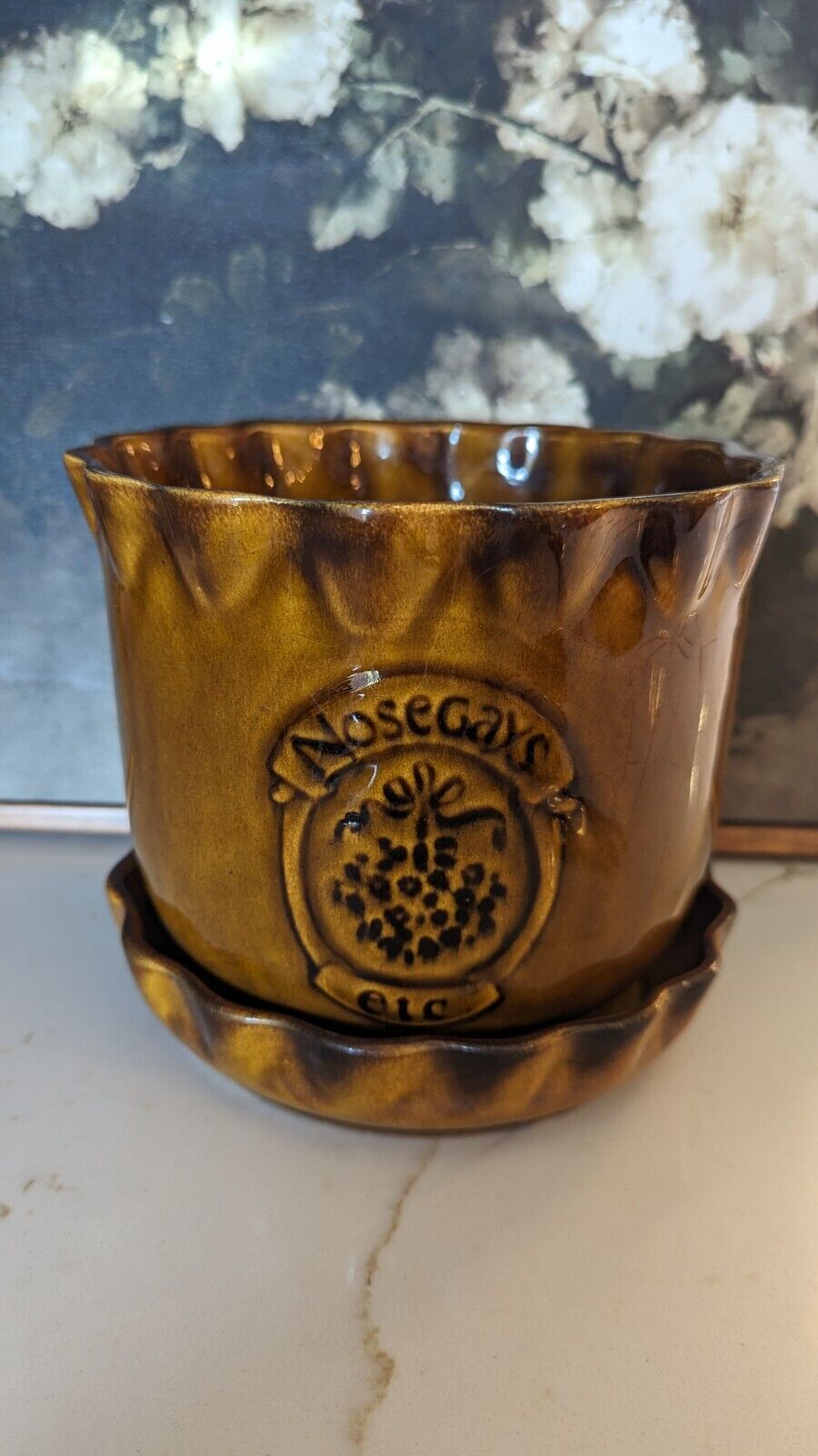 Vintage Import Associates Nosegays Made In Romania Plant Pot Vase