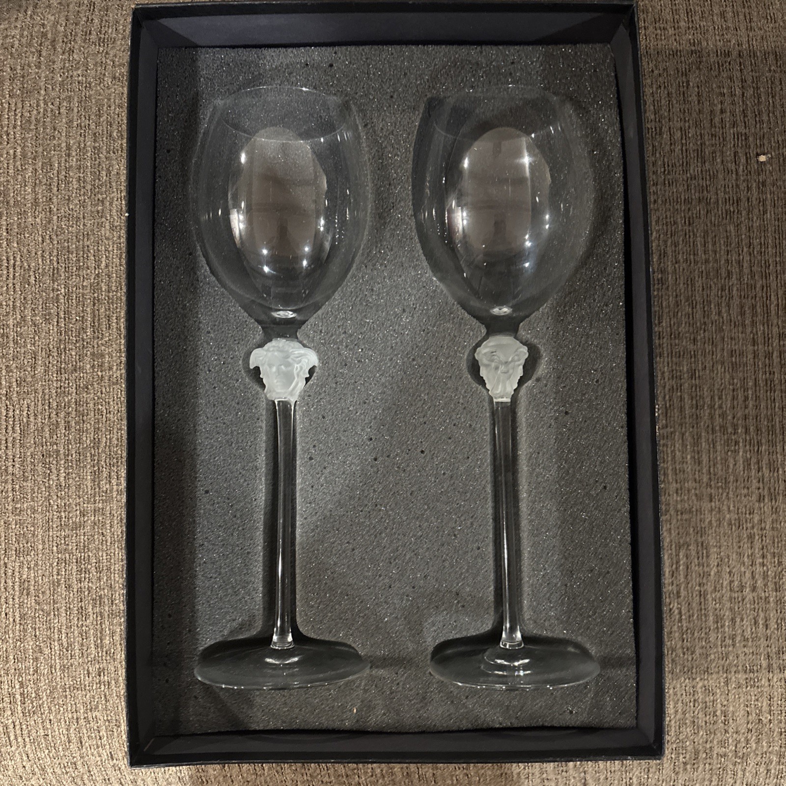 VERSACE Rosenthal Medusa Lumiere Water Goblet Set Of 2