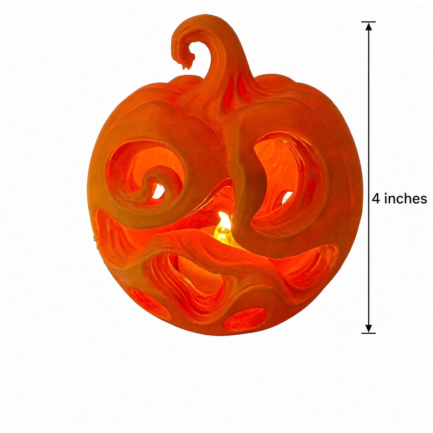 Surreal Cosmic Pumpkin Tea Light | 3D Printed Collectible Lantern