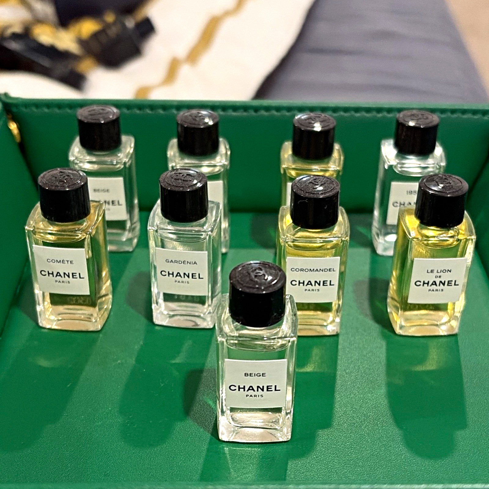 CHANEL Paris Mini Perfume Lot Beige Comete Gardenia Coromandel Le Lion 1957