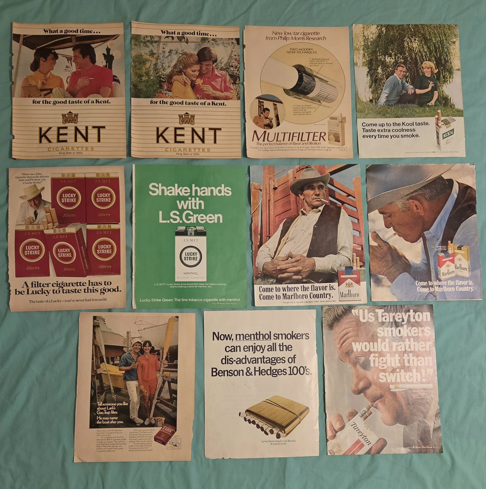 Vintage Genuine Cigarette Magazine Advertisement Printed 1970 Ads Lot Of 11