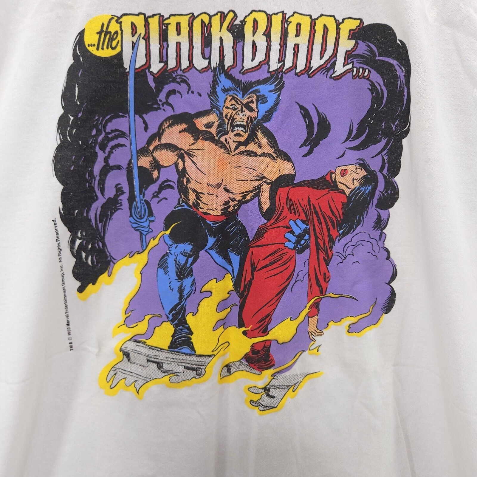 Vtg 80s Marvel X-Men Wolverine Black Blade T-Shirt XL X-Large 1989 90s NOS