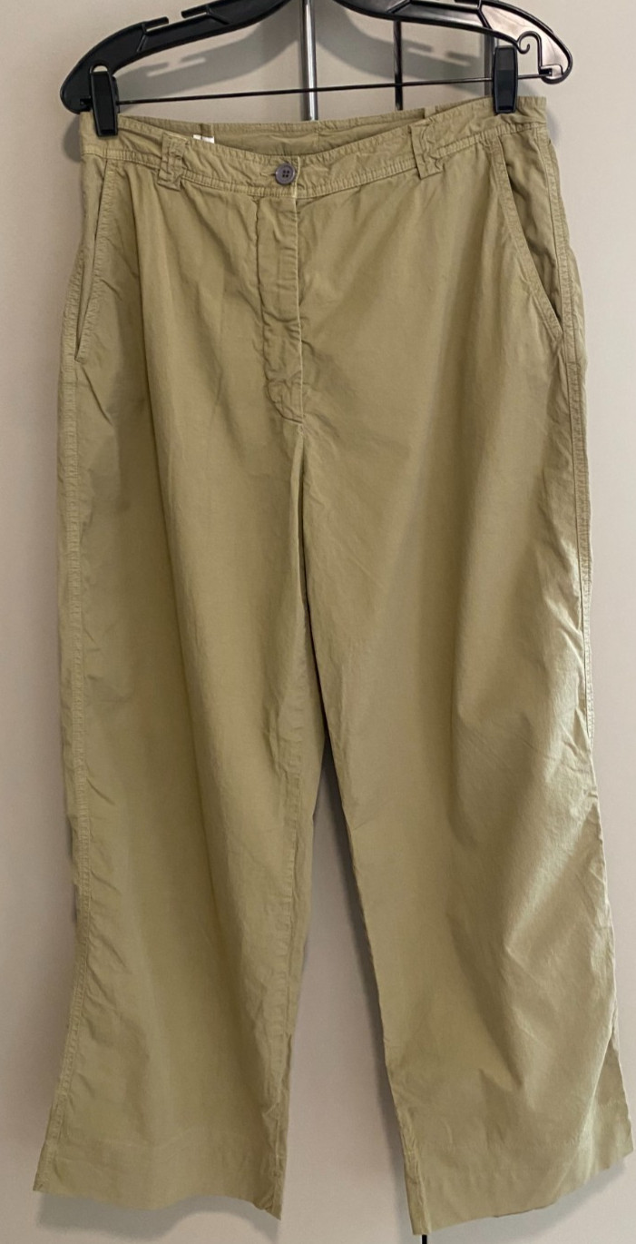 Dries Van Noten Women\'s Pants Olive Green Straight Leg Chino size 6-8