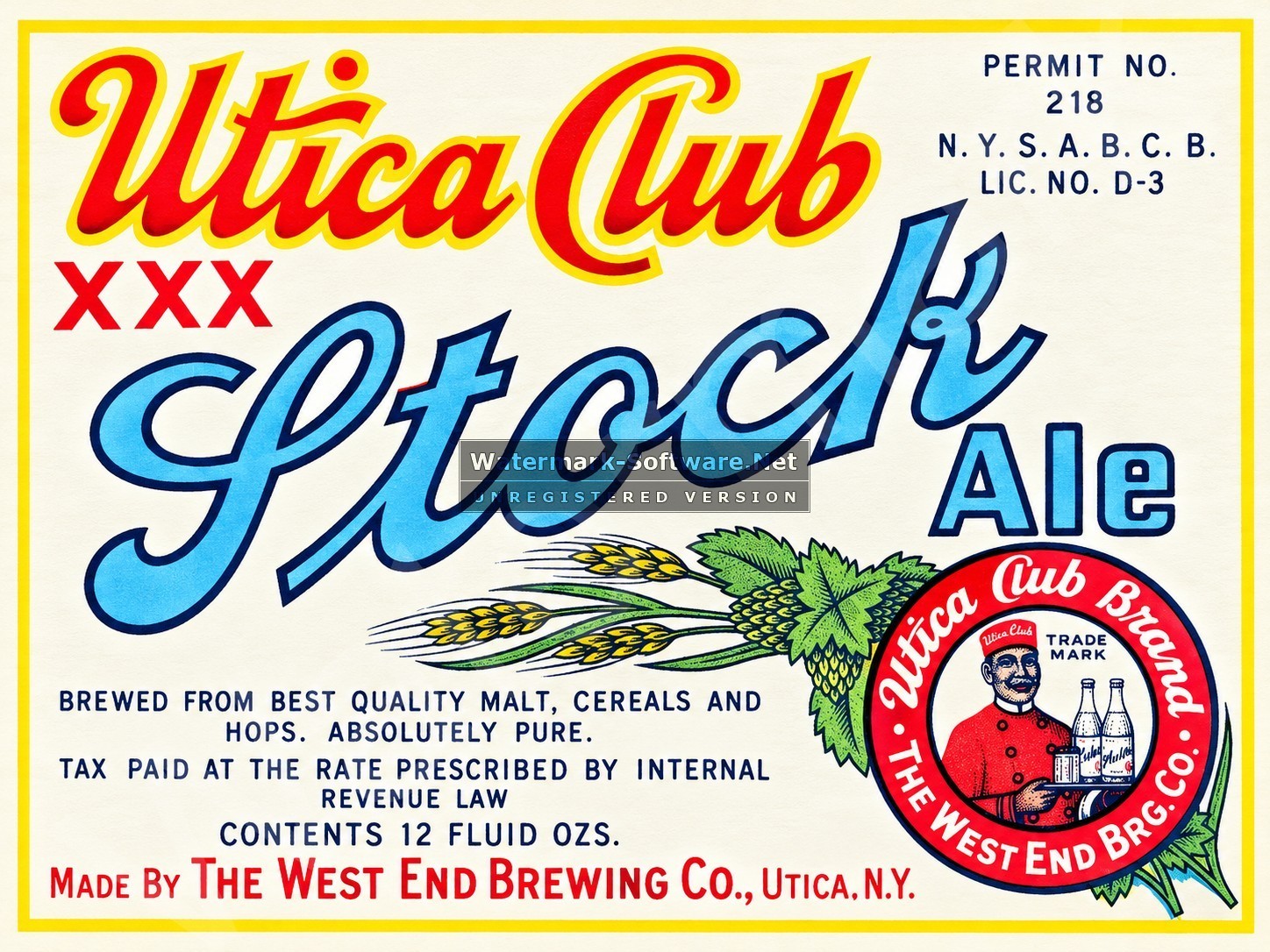 Utica Club Stock Ale 9