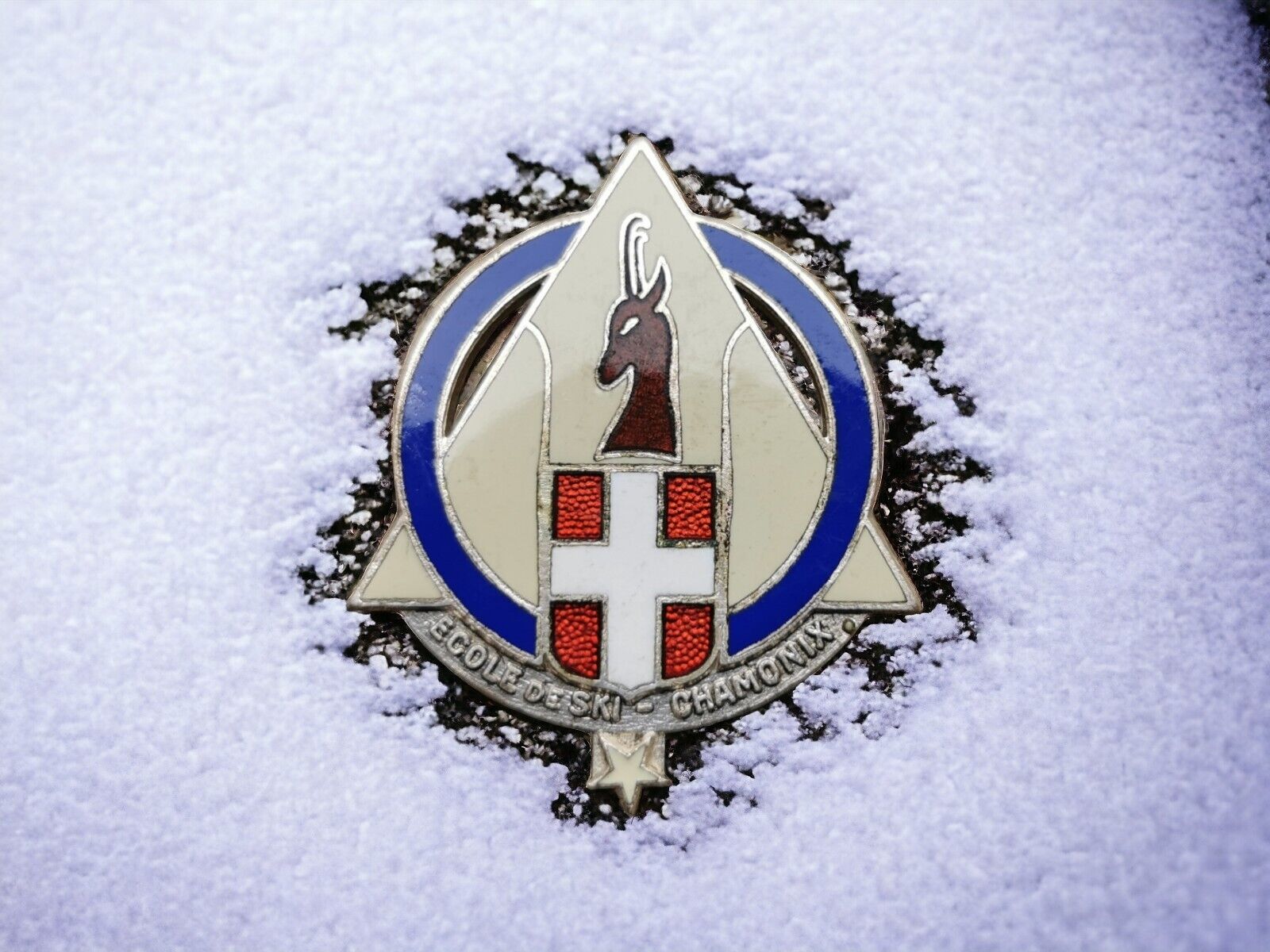 France École de Ski School CHAMONIX Vintage 1930s Augis Badge Badge Vintage