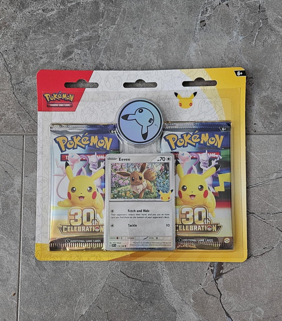 Pokémon TCG 30th Celebration Blister Pack: 2 Booster Packs, Eevee Promo (NEW)