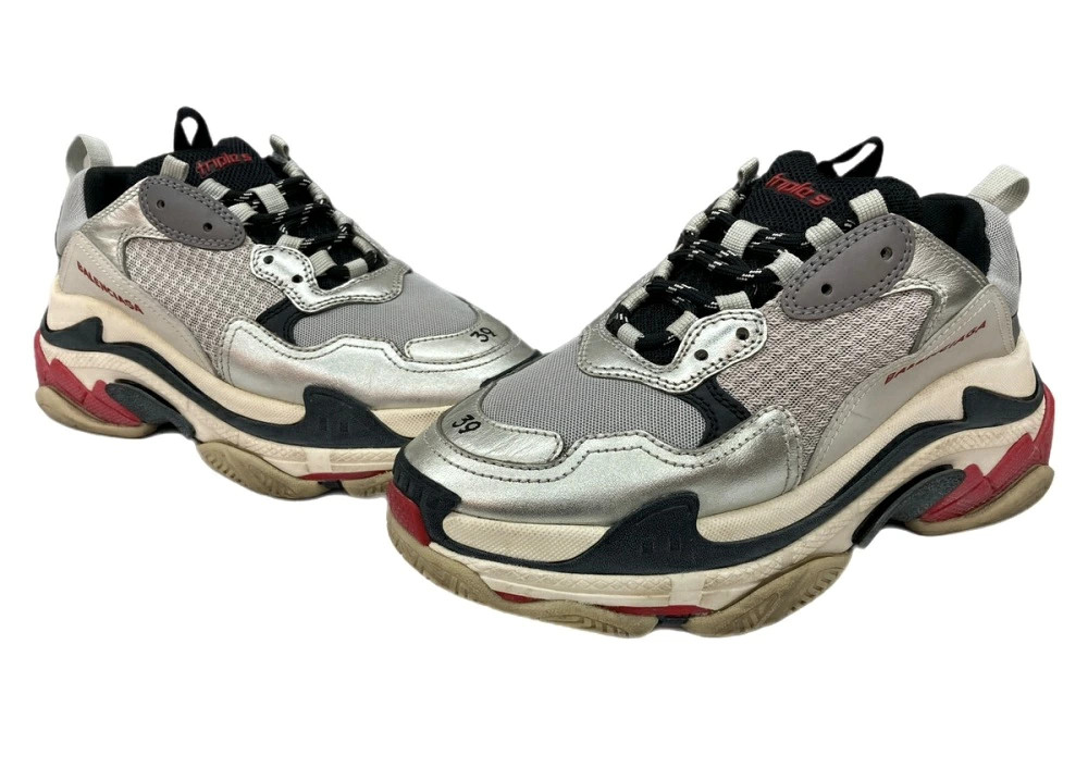 Balenciaga Triple S Sneakers Gray Men's Size 26 Used with Box & Accessories (Age
