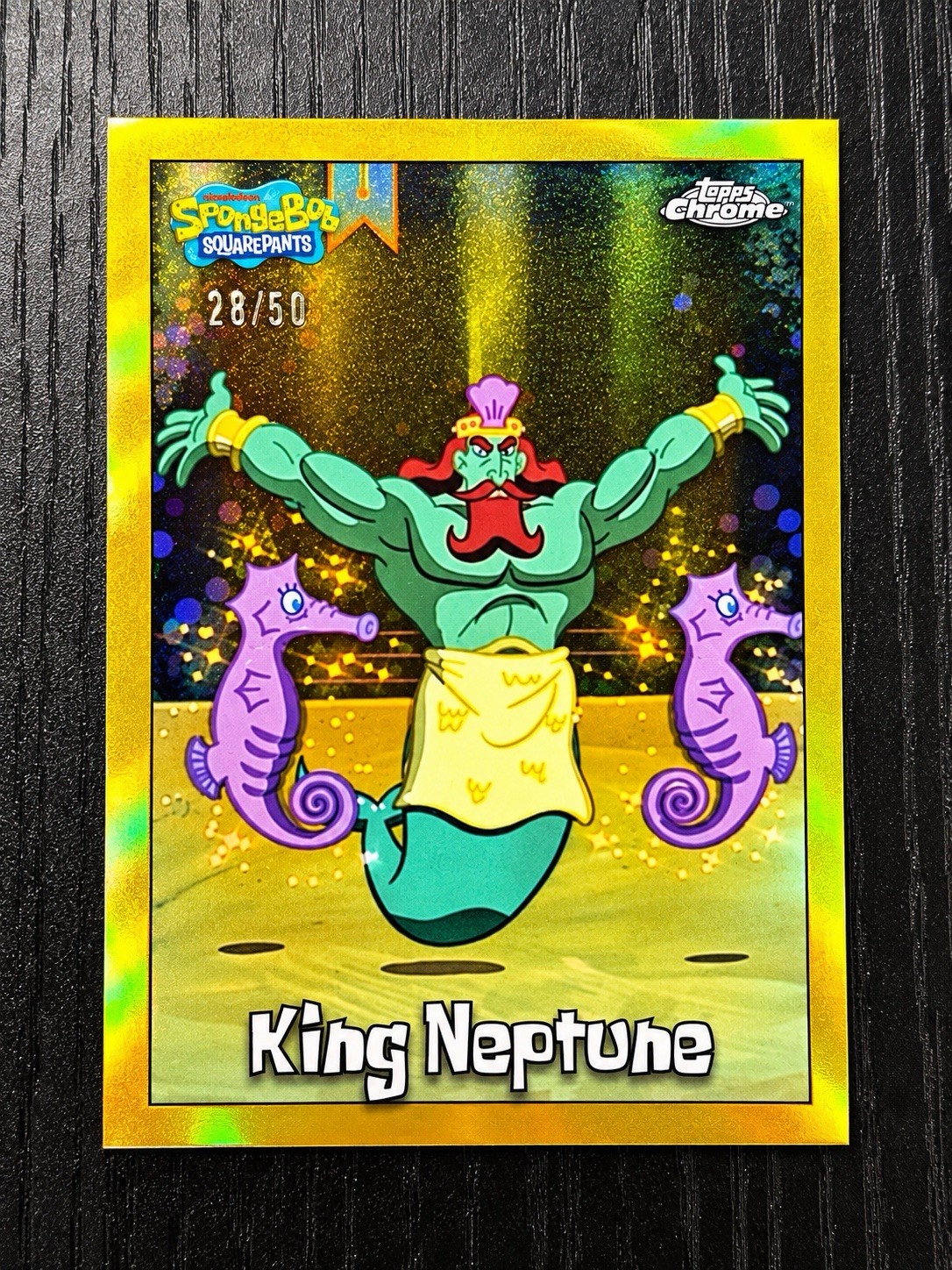 2025 Topps Chrome SpongeBob SquarePants King Neptune #11 Gold Refractor /50