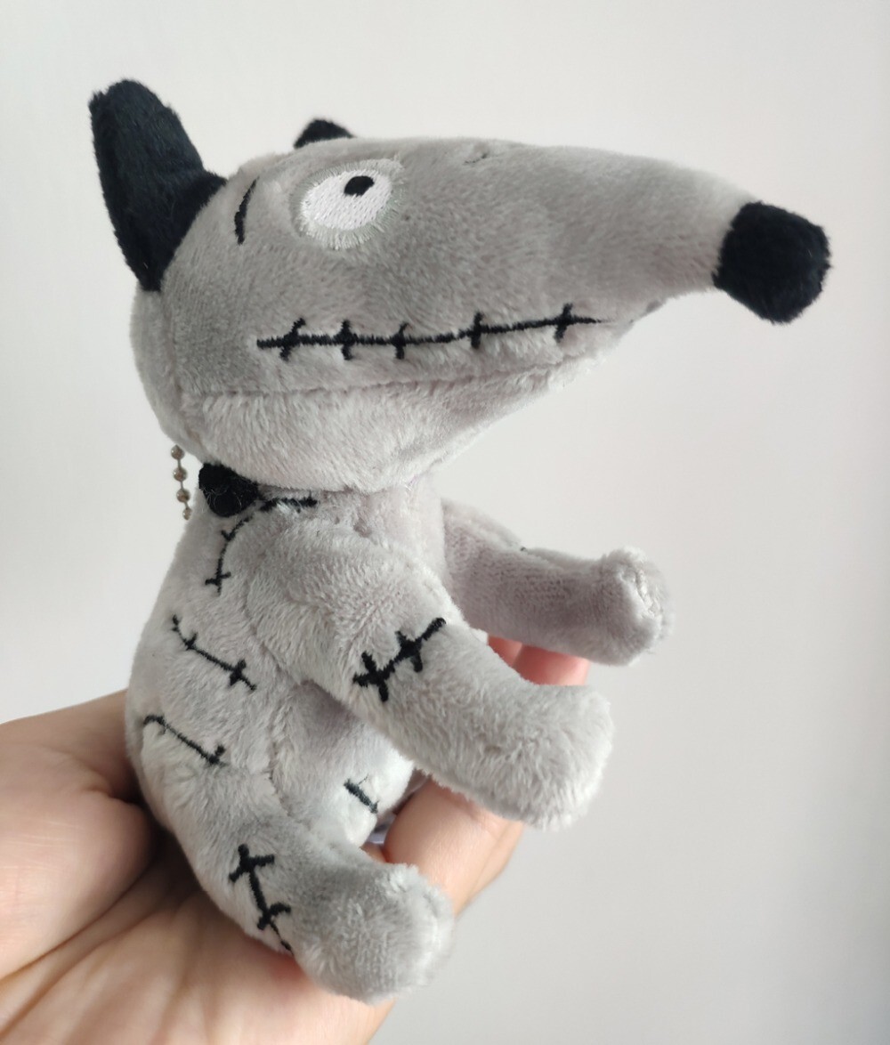 Disney Rare Tim Burton Frankenweenie Plush Sparky Dog Toy key chains 18cm