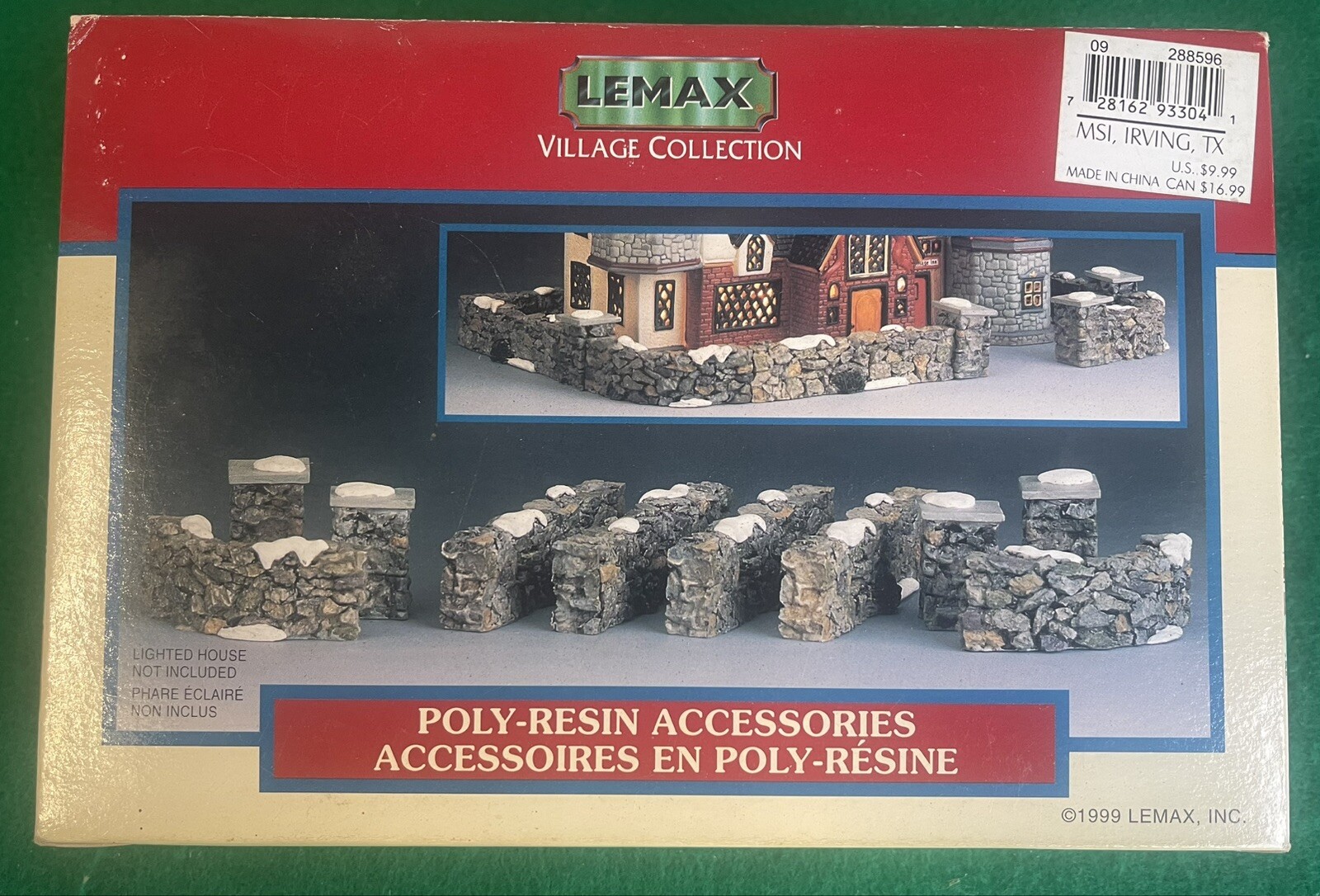 Lemax VTG  Village Collection Christmas Colonial Stone Wall set of 10 Retired