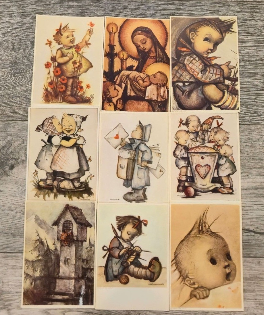 Vintage Hummel Art Prints Postcards Children Nursery art Madonna Child Ephemera