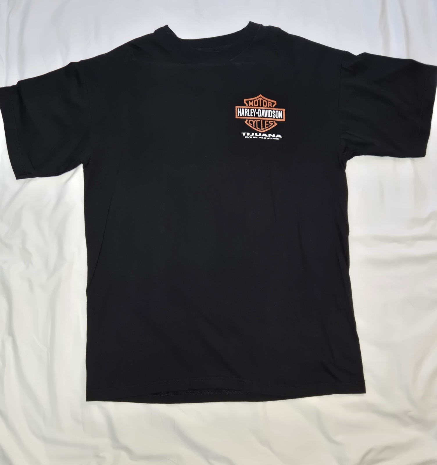 Vintage 90s Harley Davidson Tijuana Mexico T Shirt Black Size L Cronies Tag Y2K