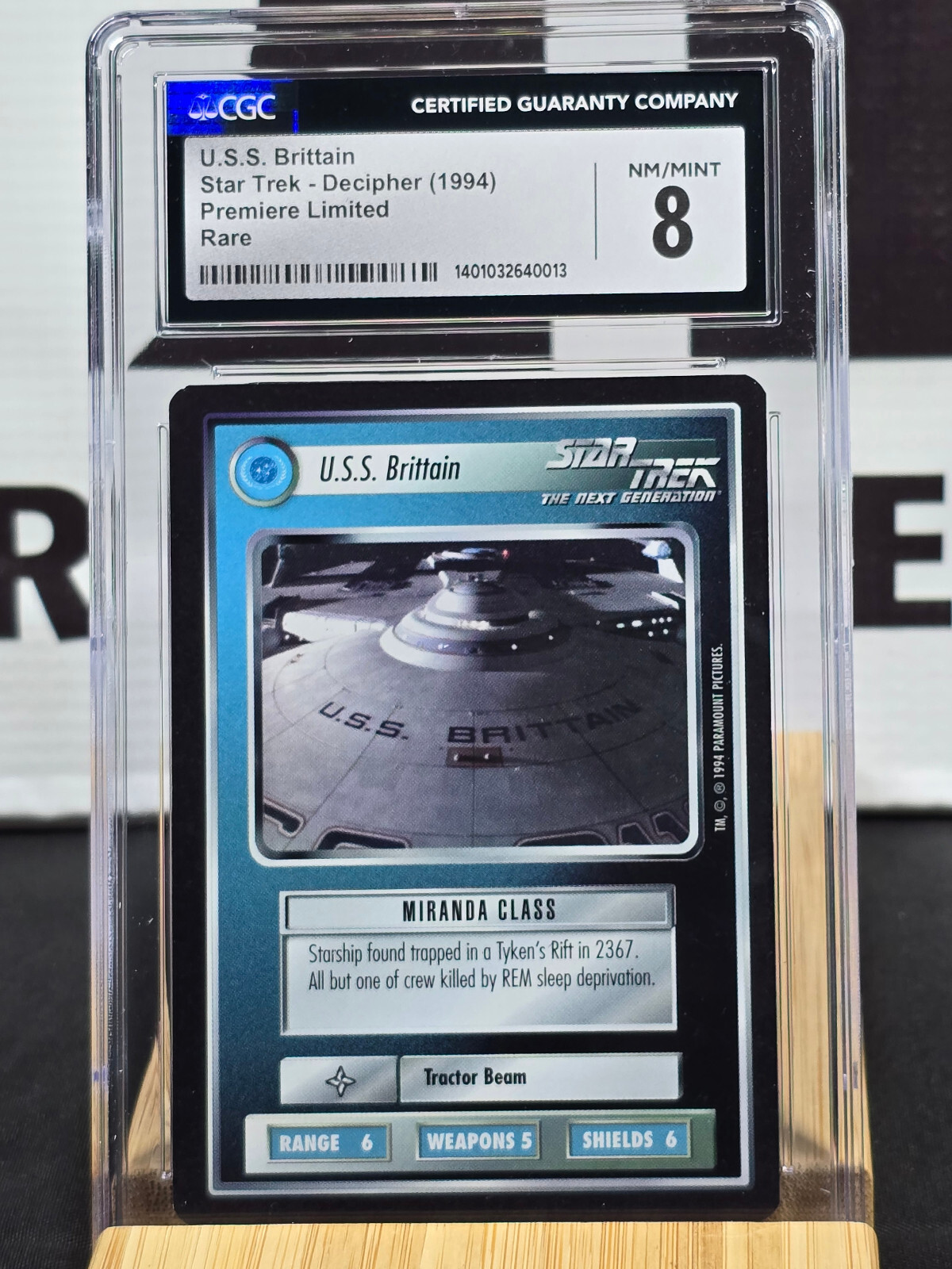 Star Trek CCG Decipher: U.S.S. Brittain CGC 8 **Premiere Limited**1994**RARE*BB*
