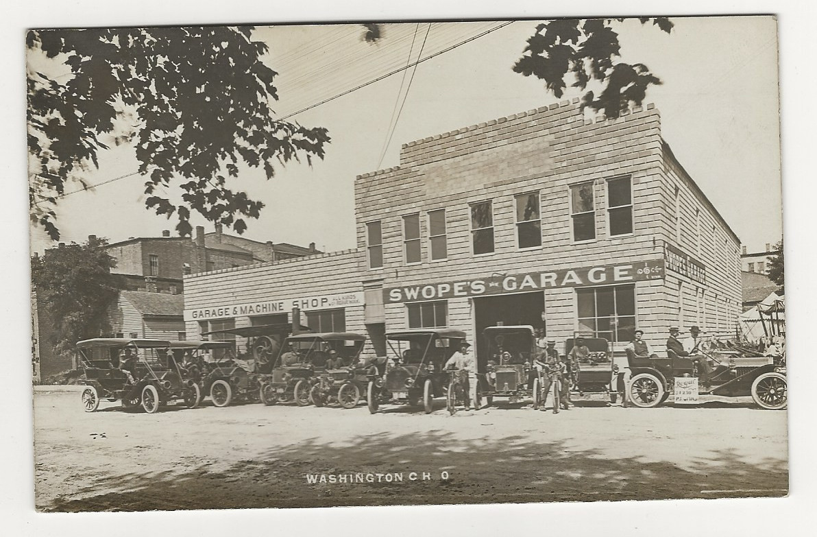 SUPER   Circa 1910 RPPC - SWOPE'S GARAGE, Washington C.H., Ohio - BUICK CARS
