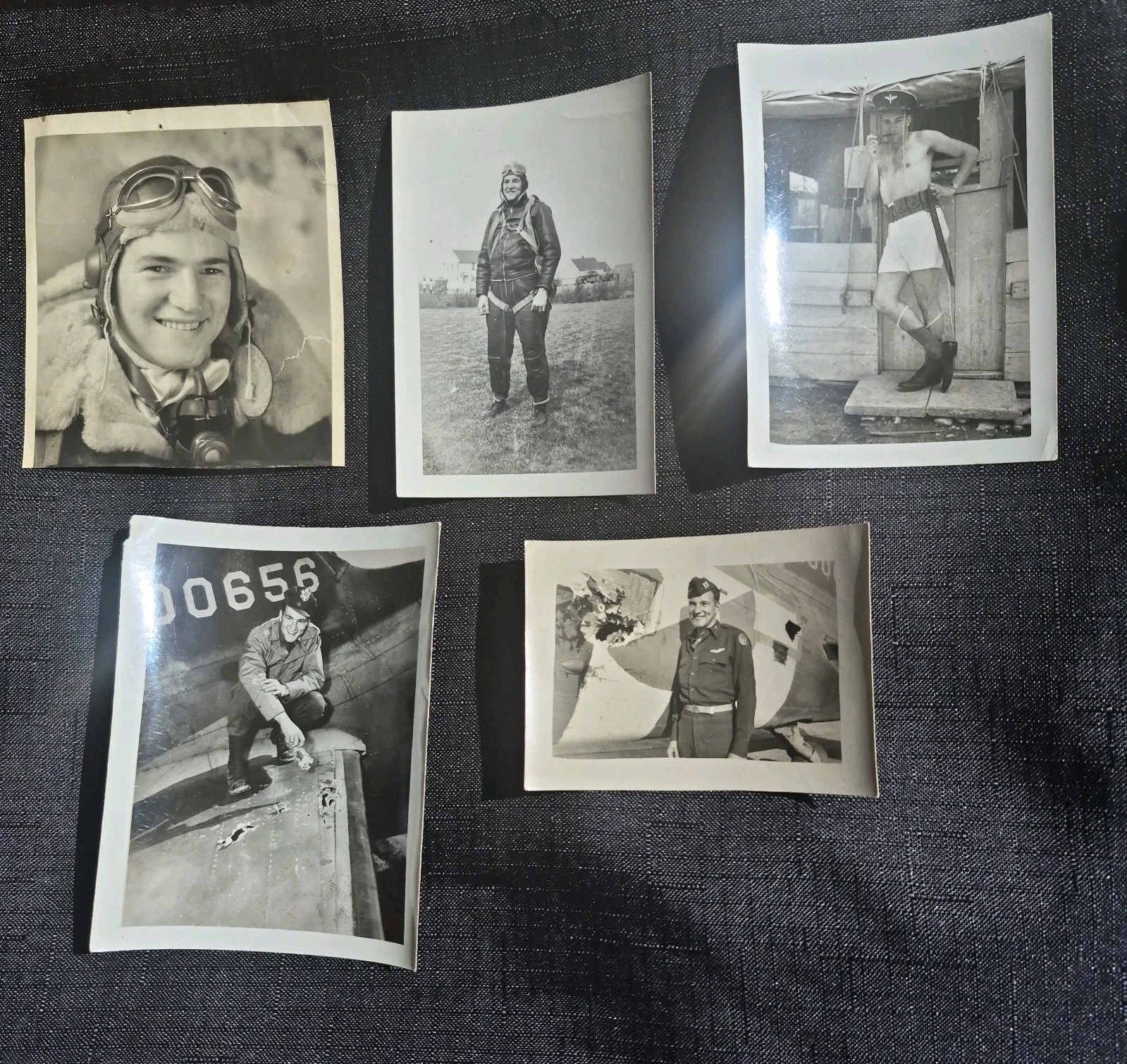 WW2 USAAF Pilot Photo Lot Holland Plane Flak Damage Provenance Aircraft 5x