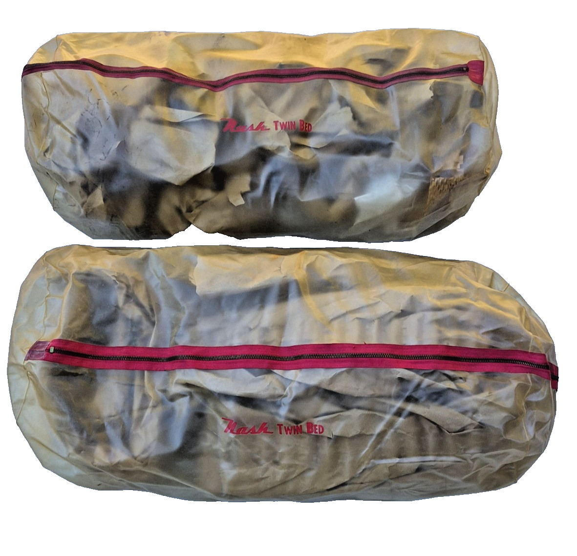 Vintage 1950s Nash Airflyte Rambler Twin Bed Mattress Vinyl Storage Bags