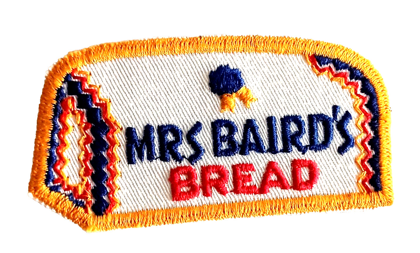 VTG Mrs Baird's Bread Bakery Loaf Bakers Baking Uniform Patch 1960s NOS New
