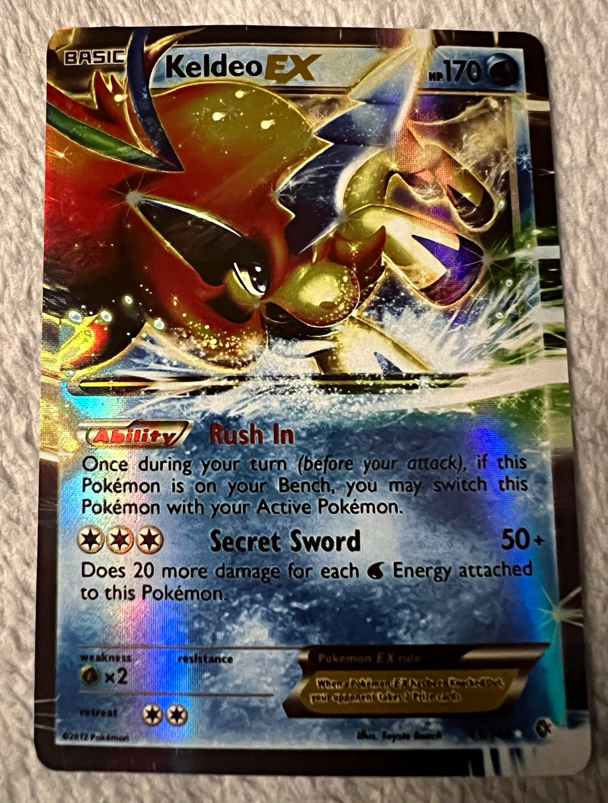 Pokemon TCG Keldeo EX Boundaries Crossed English Holo Ultra Rare KP 170 2012