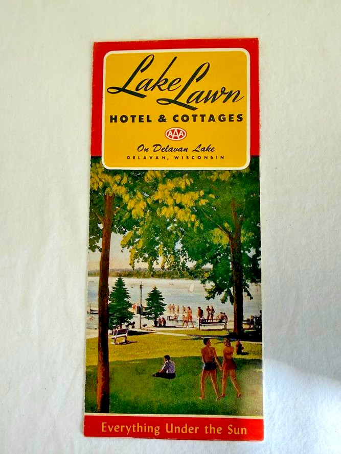 Vintage Lake Lawn Hotel & Cottages Brochure – Delavan, Wisconsin (1950s)