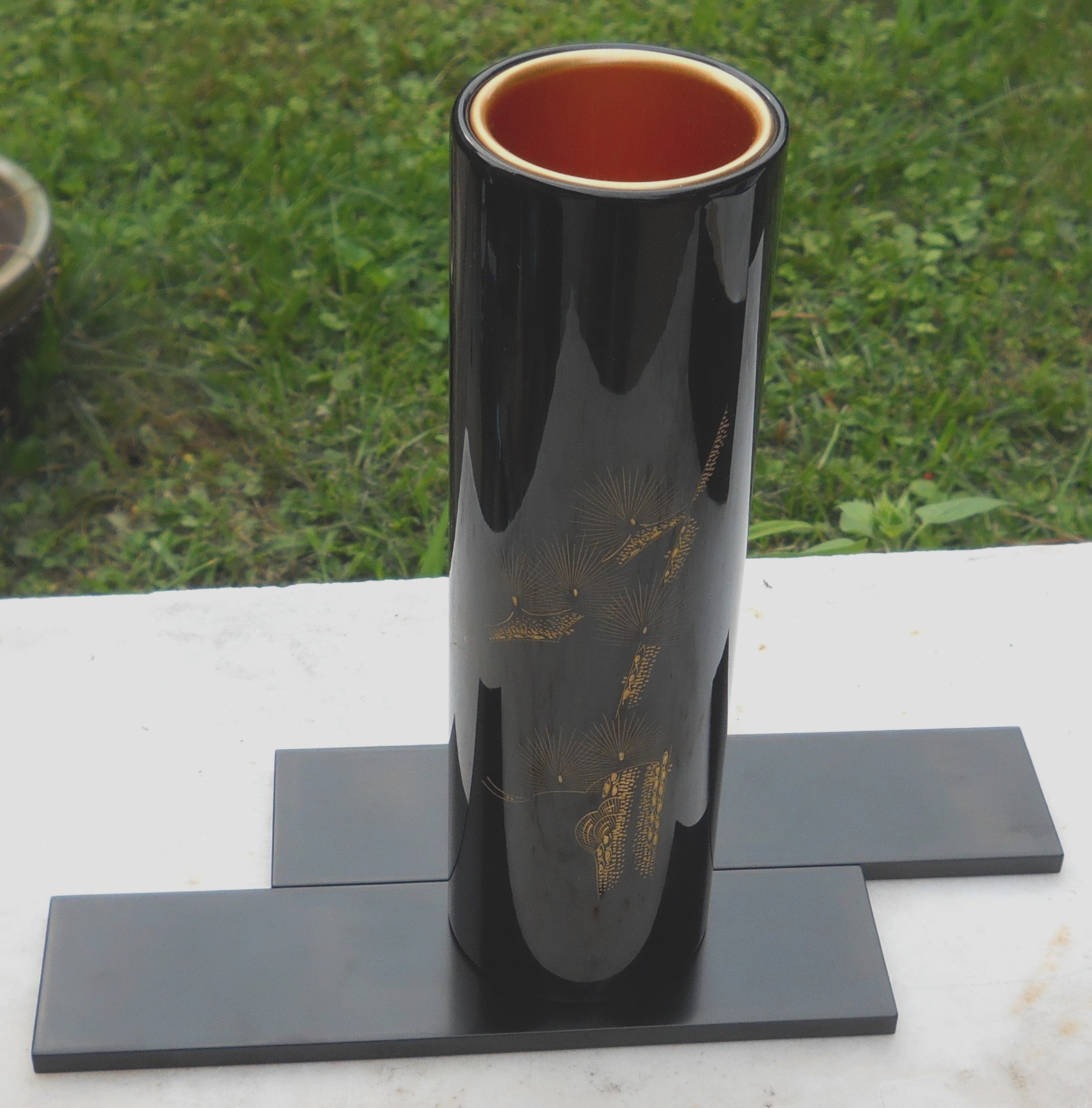 Japanese Wajima Lacquerware Sone Kogei Original Vase w/Box COA * AKIKO SUGIYAMA