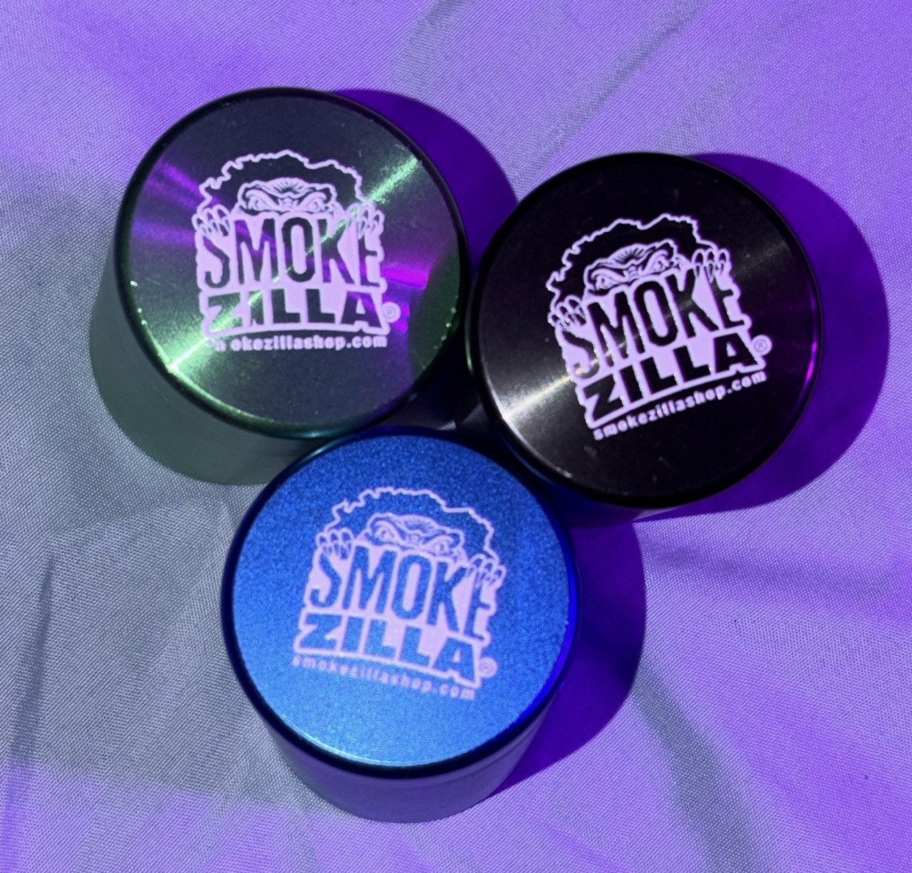 Smokezilla Metal Tobacco Grinders Lot of 3 Collectible Tobacco Grinder Set