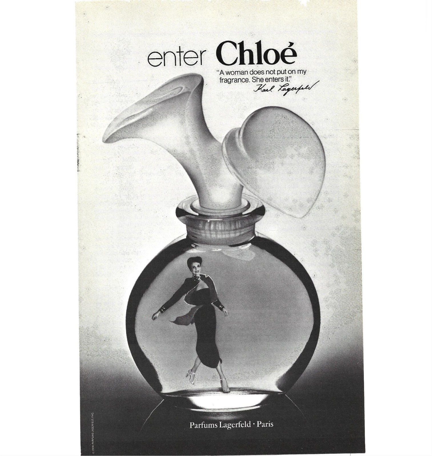 Chloé Parfums Lagerfeld Perfume Advertisement Print 1979