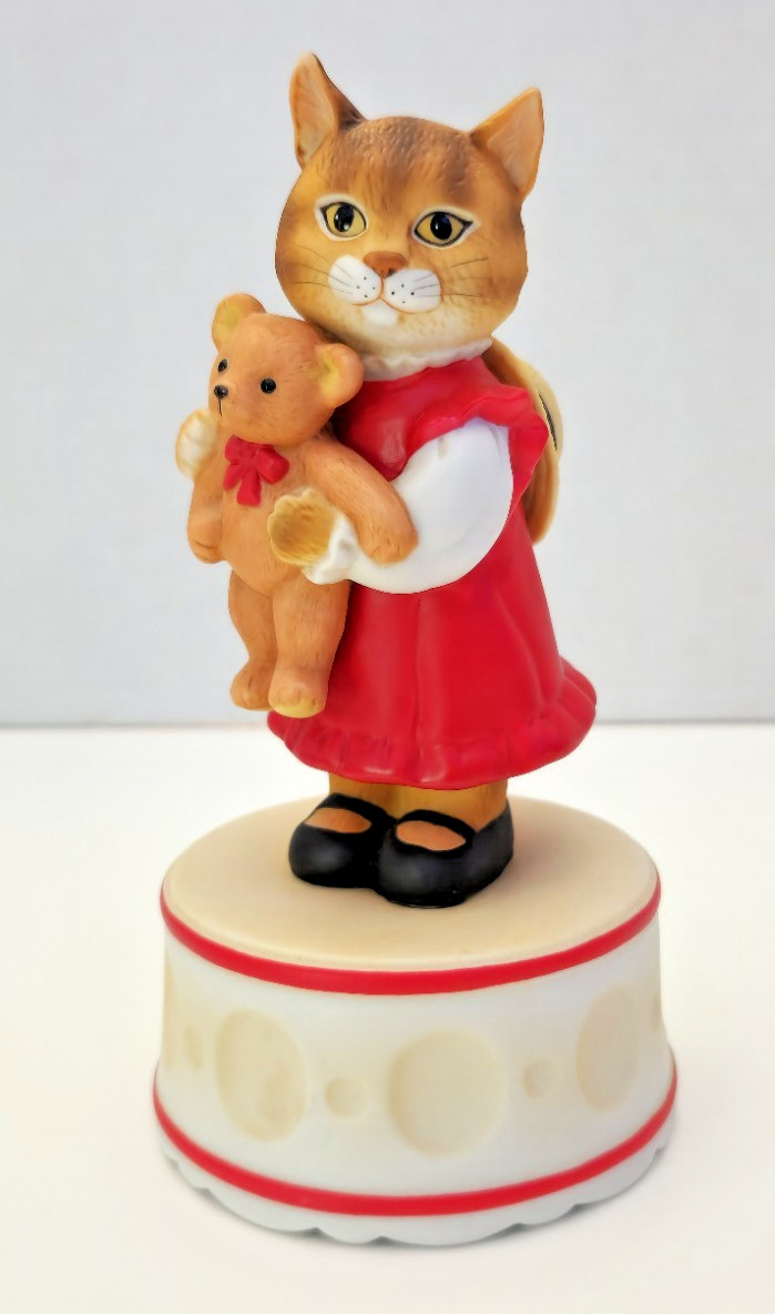 Gordon Fraser Gallery Porcelain Musical Cat Figure 1985 Thank Heaven for Little