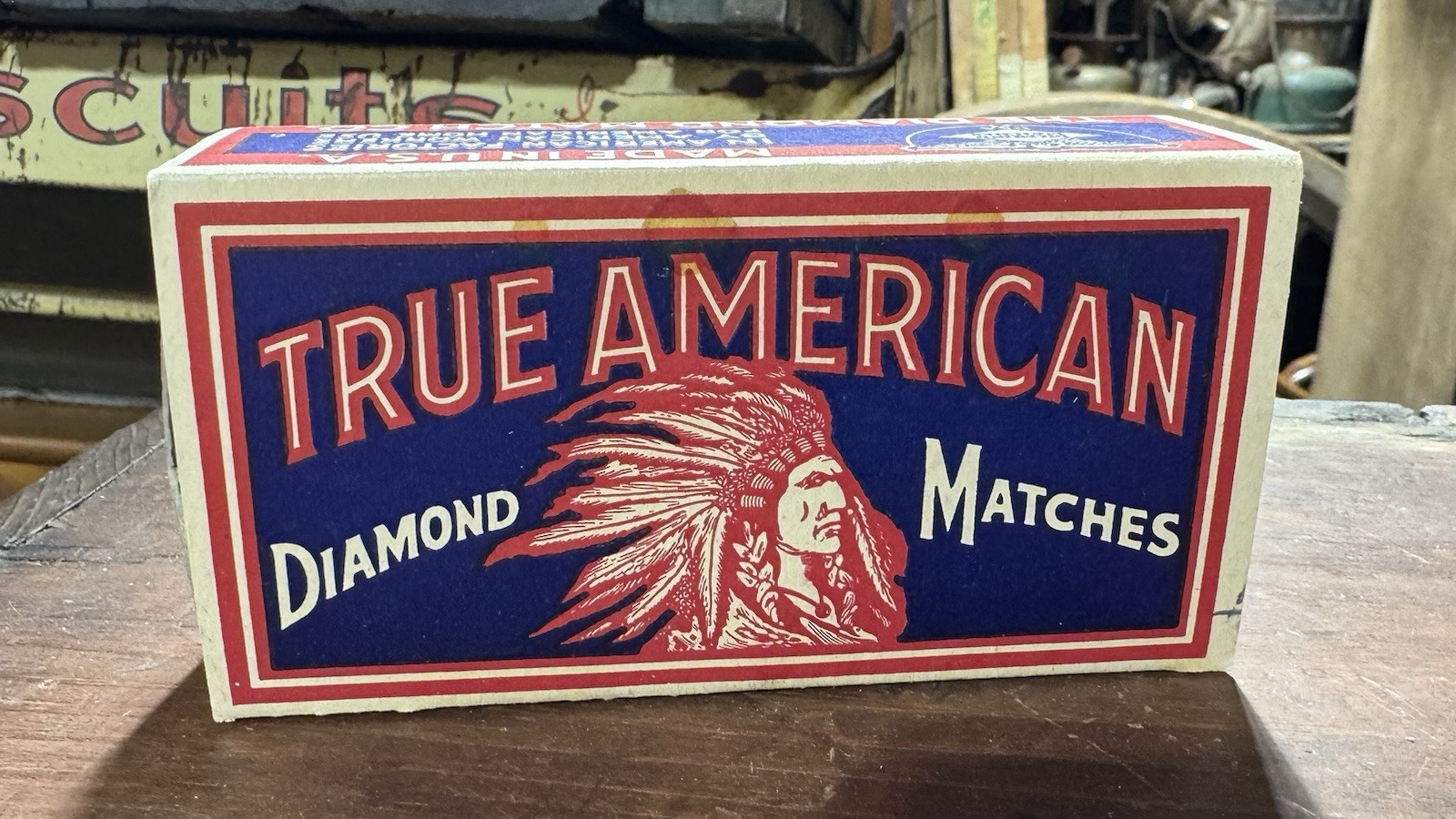 Vintage True American Diamond Matches Matchbox Native American Match Box (Full) Vintage True American Diamond Matches Matchbox Native American Match Box (Full)