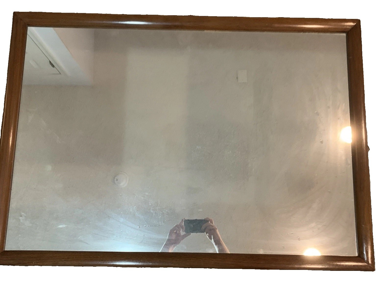 MCM Mirror Wall-Hang Walnut Frame American of Martinsville Vtg 47x33 Mid Century