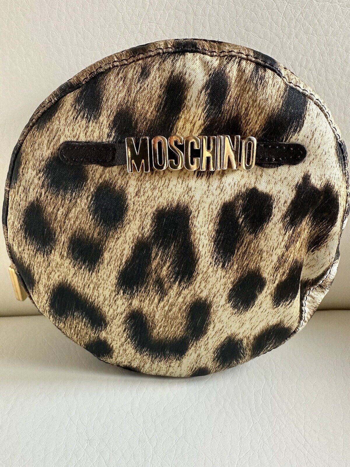 Moschino Leopard Small Round Bag